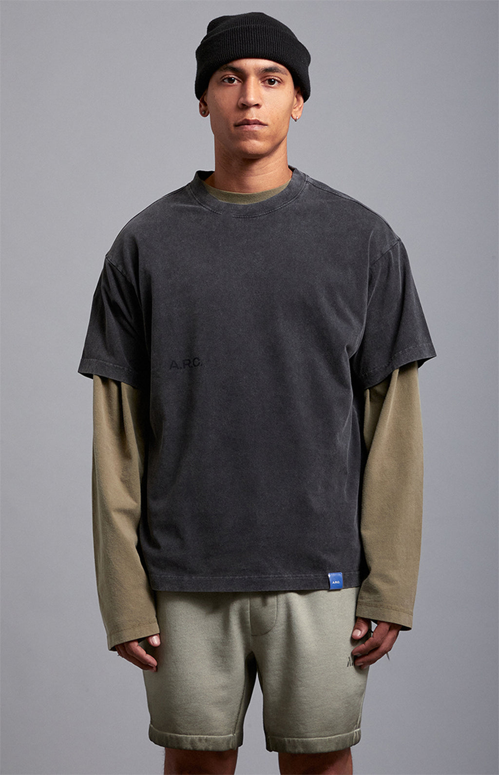A.R.C. Black Vintage Wash Heavyweight Oversized T-Shirt