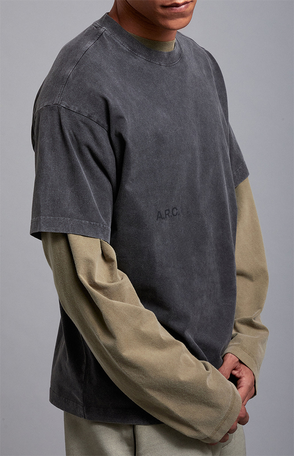 A.R.C. Black Vintage Wash Heavyweight Oversized T-Shirt