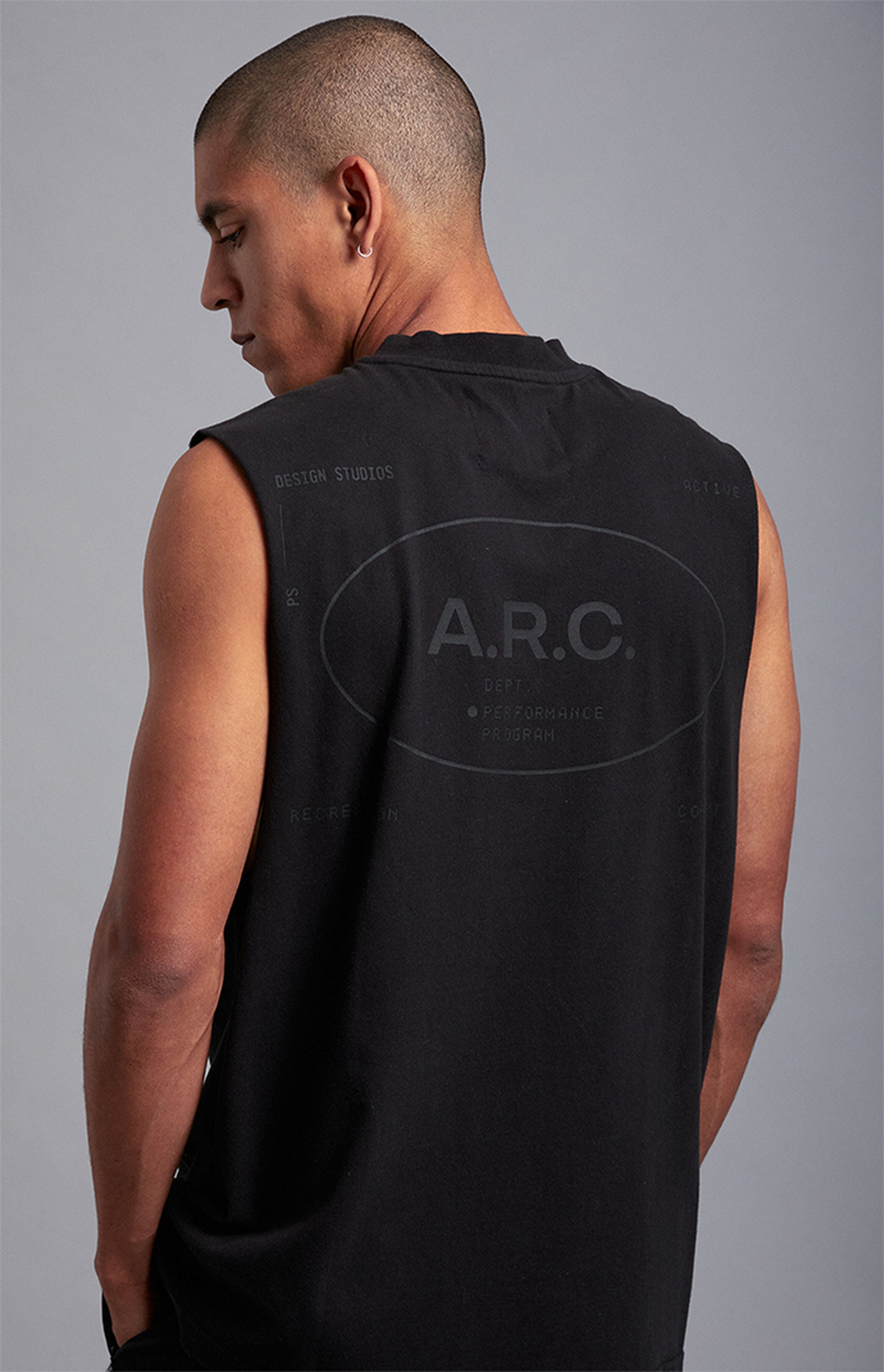 A.R.C. Black Vintage Wash Comfort Cut Off Muscle T-Shirt