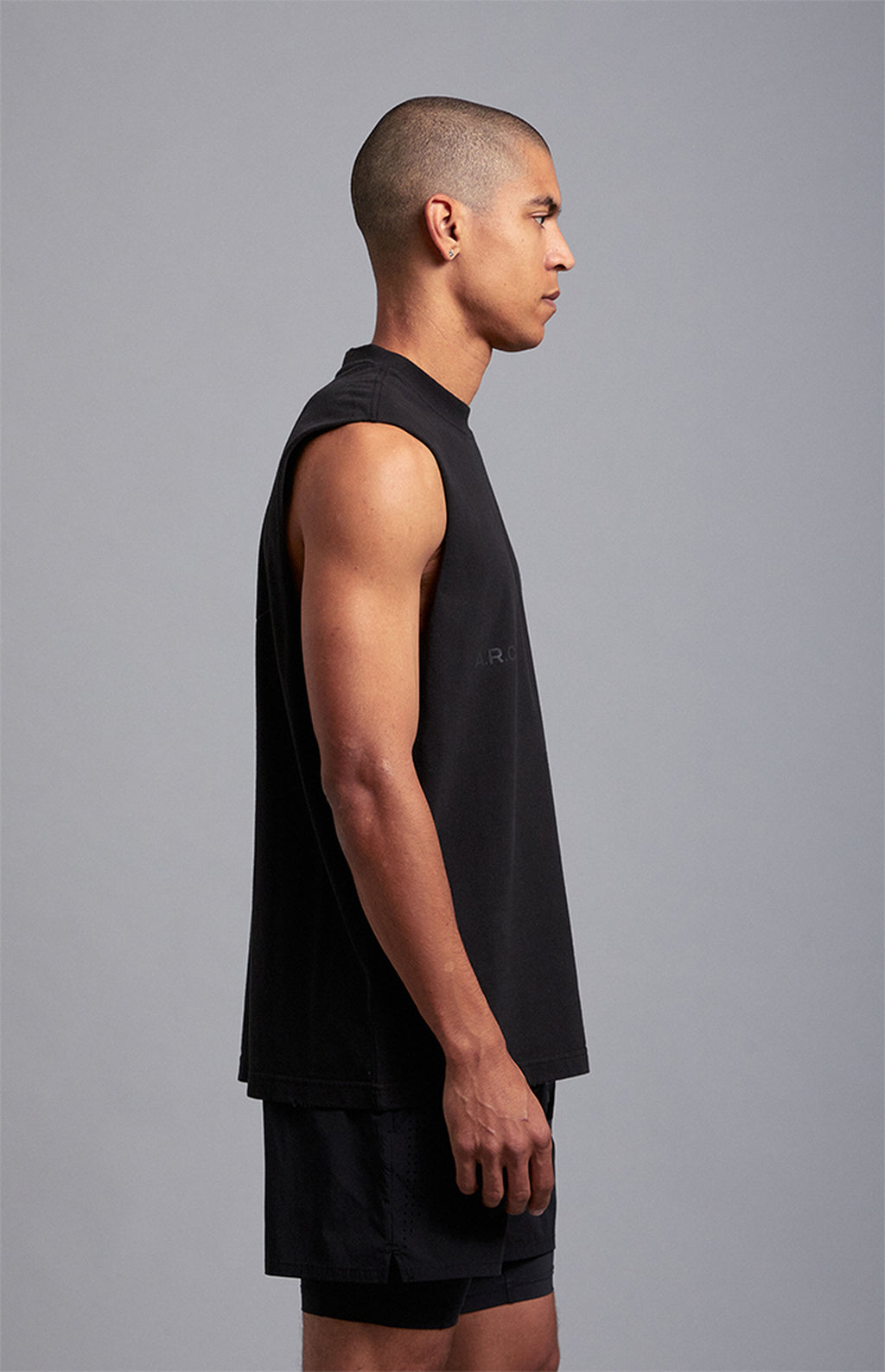 A.R.C. Black Vintage Wash Comfort Cut Off Muscle T-Shirt