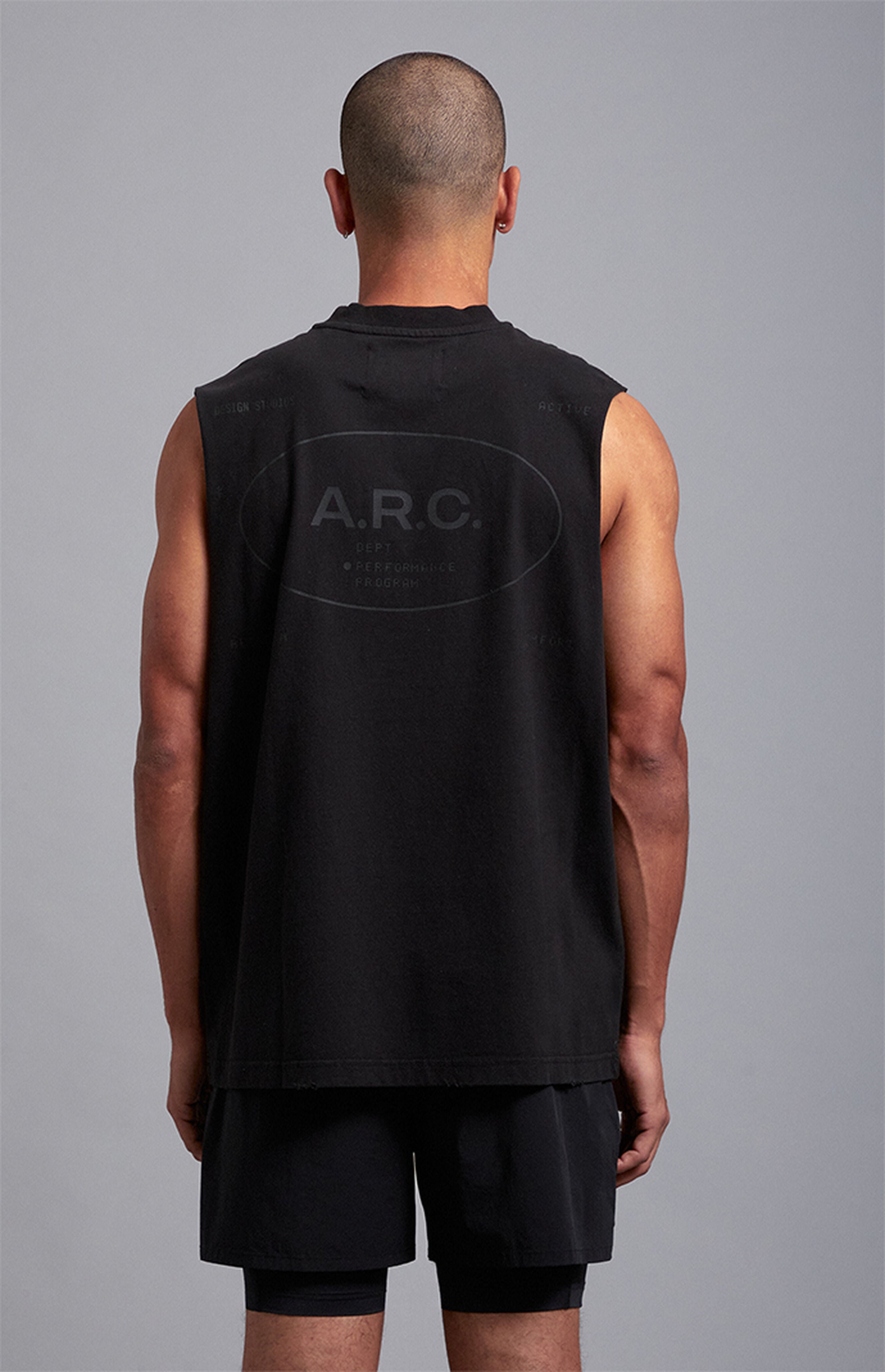 A.R.C. Black Vintage Wash Comfort Cut Off Muscle T-Shirt