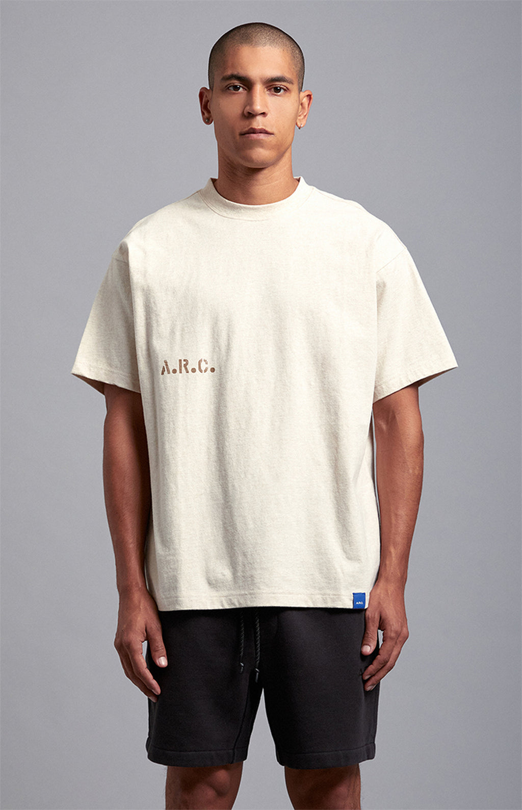 A.R.C. Heather Oatmeal Vintage Wash Heavyweight Oversized T-Shirt