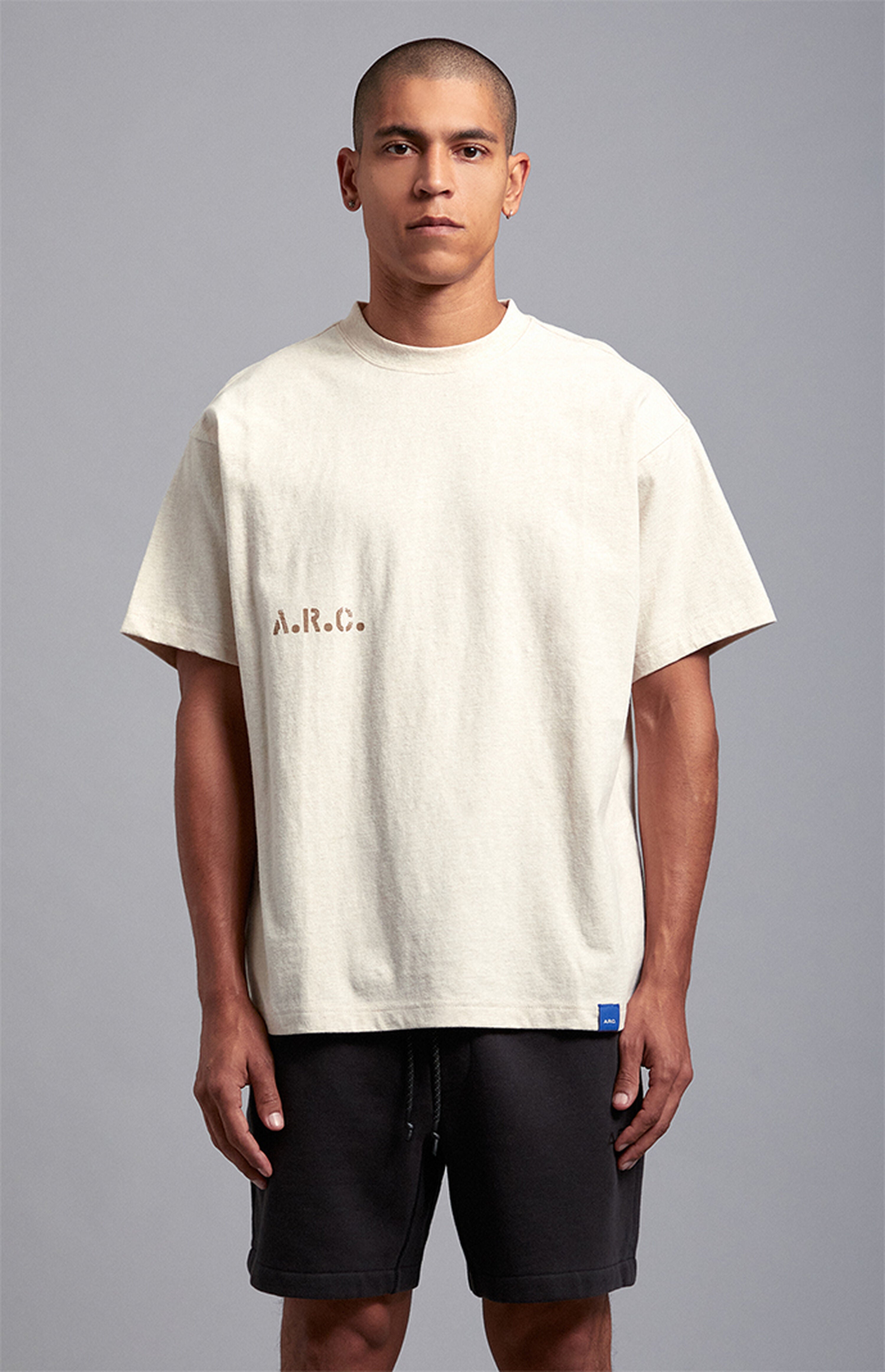 A.R.C. Heather Oatmeal Vintage Wash Heavyweight Oversized T-Shirt