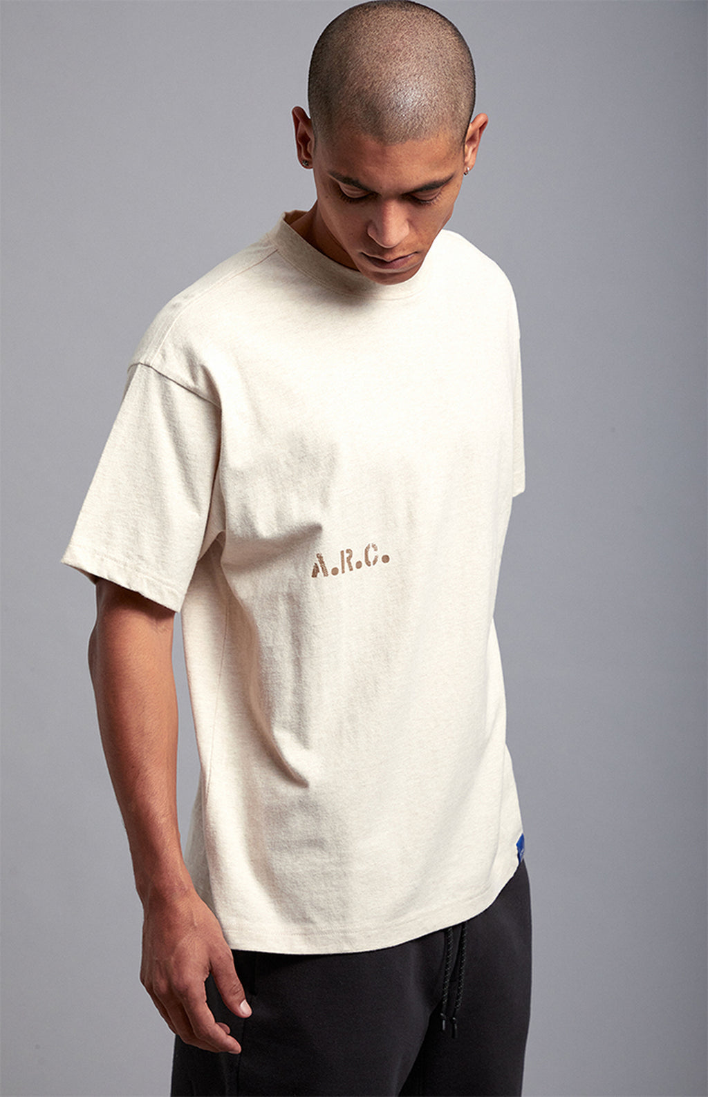 A.R.C. Heather Oatmeal Vintage Wash Heavyweight Oversized T-Shirt