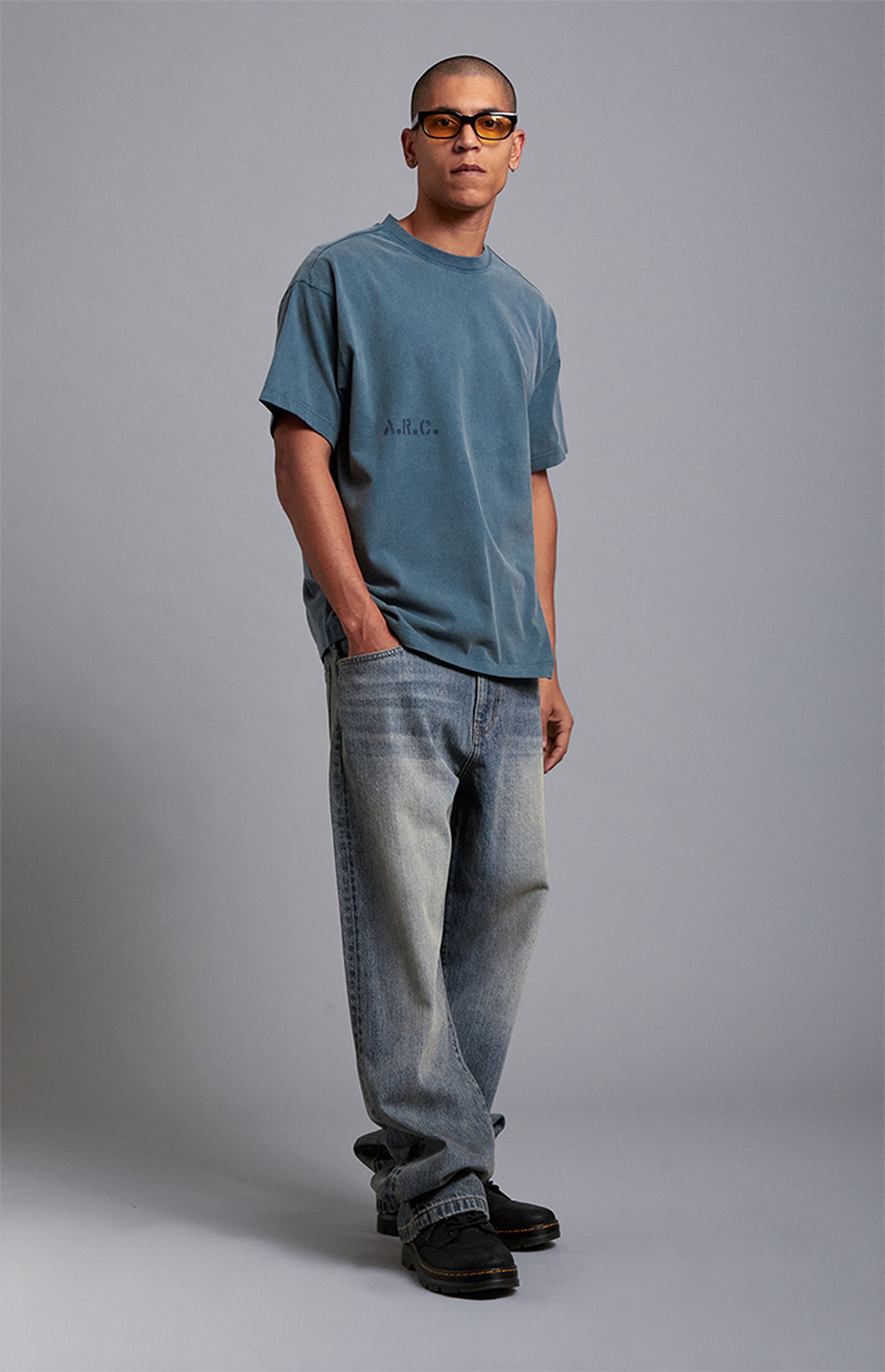 A.R.C. Blue Vintage Wash Heavyweight Oversized T-Shirt