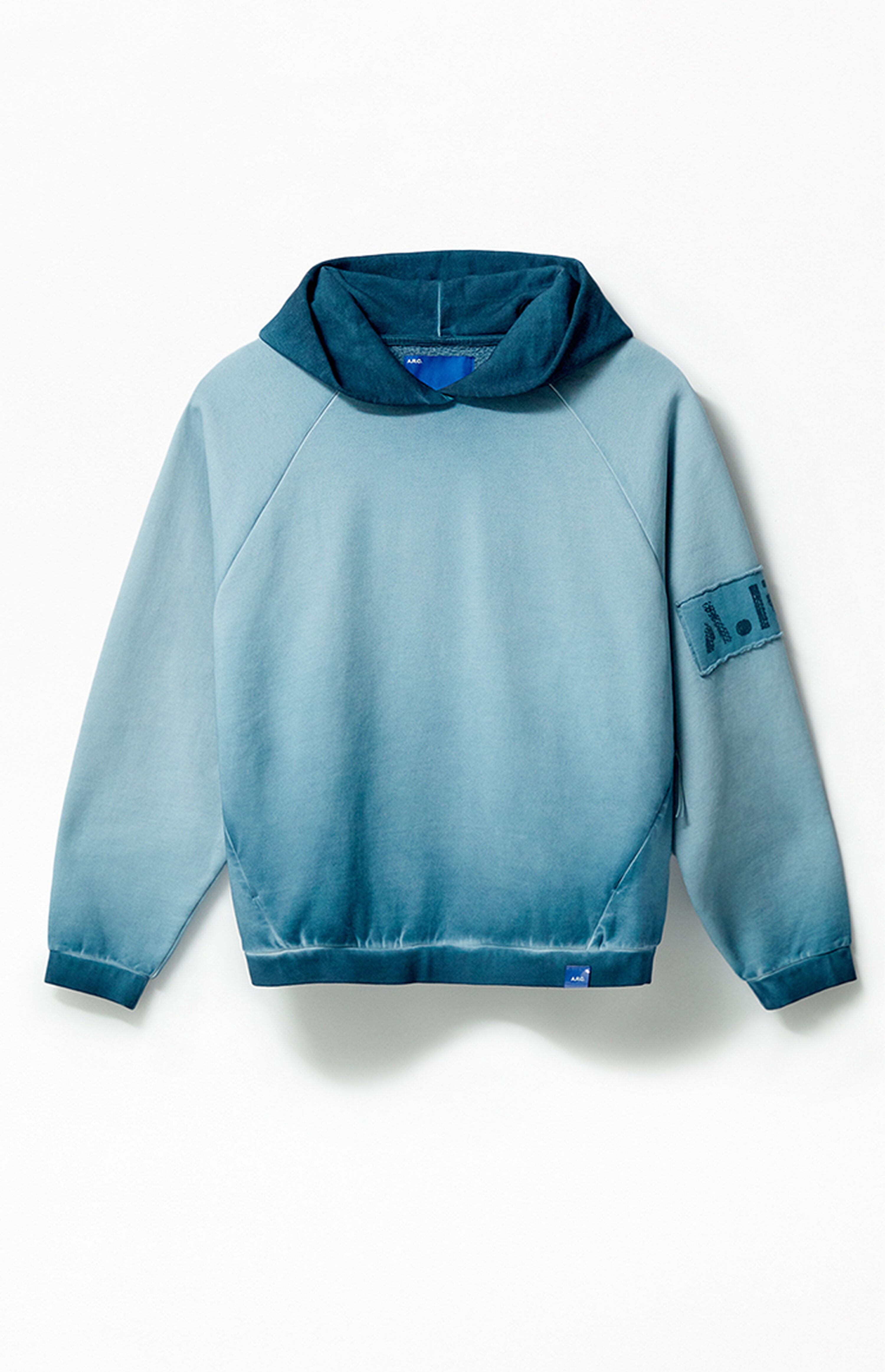 A.R.C. Blue Vintage Wash Heavyweight Oversized Fleece Hoodie