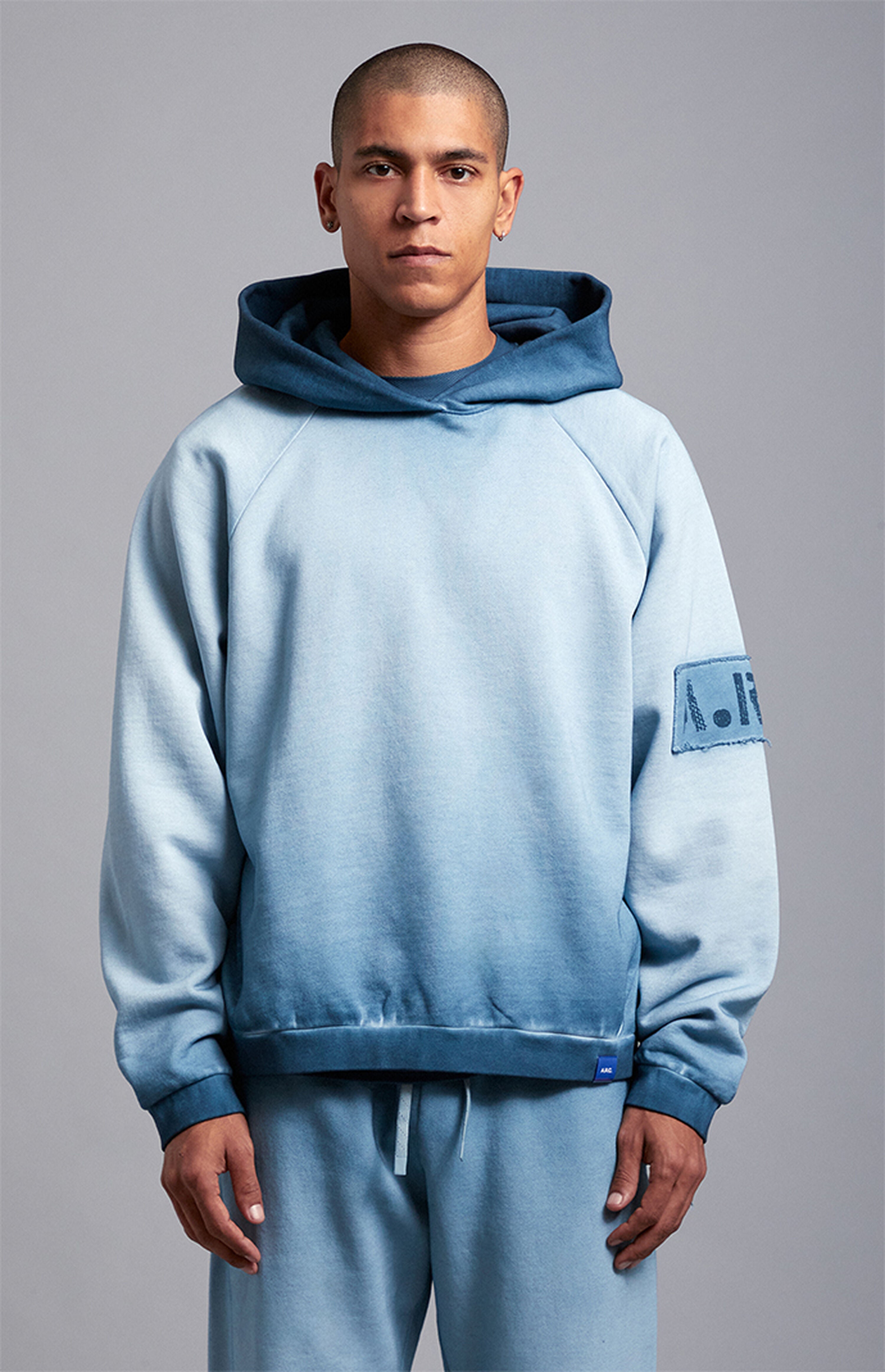 A.R.C. Blue Vintage Wash Heavyweight Oversized Fleece Hoodie