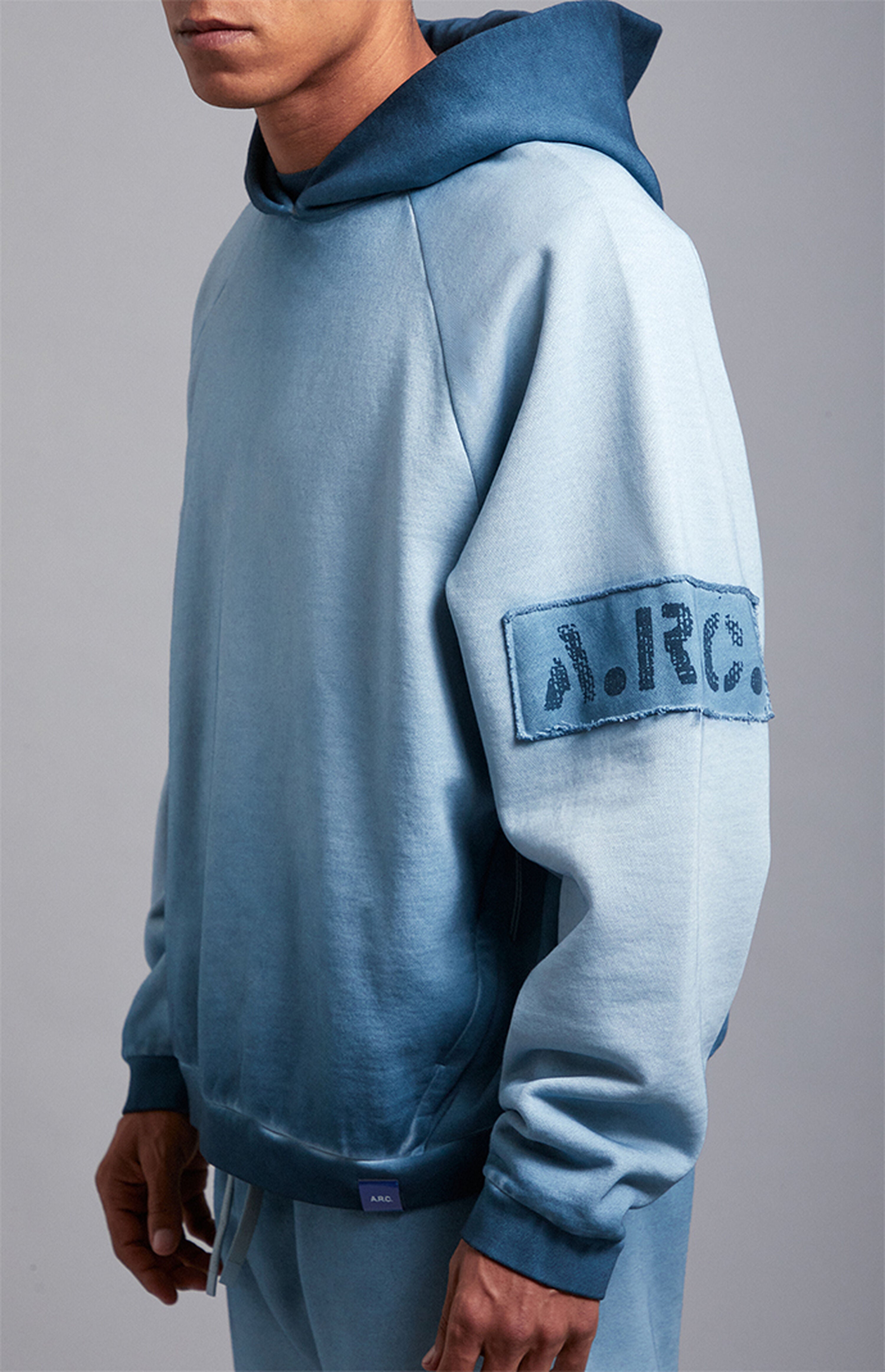 A.R.C. Blue Vintage Wash Heavyweight Oversized Fleece Hoodie