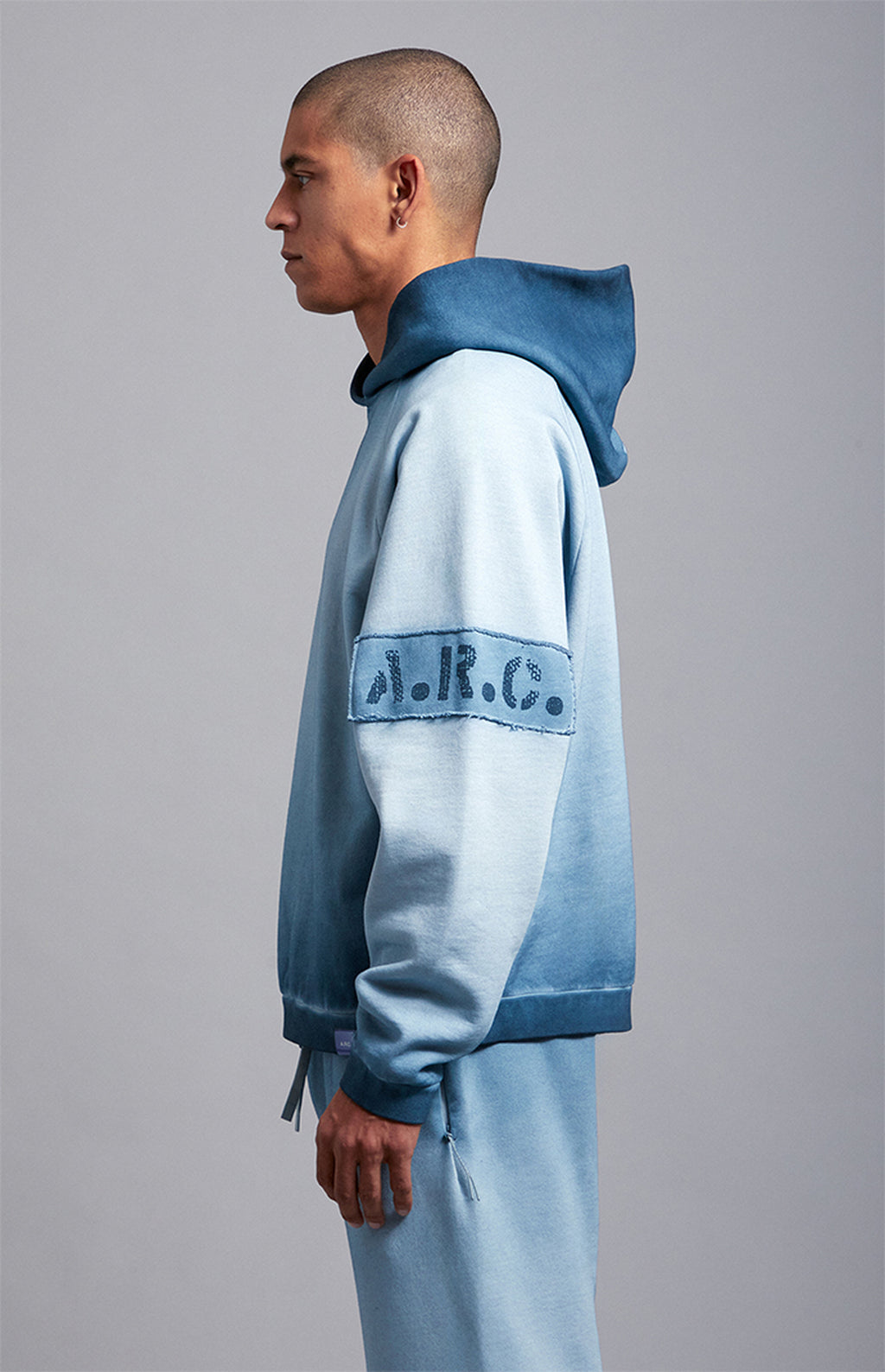 A.R.C. Blue Vintage Wash Heavyweight Oversized Fleece Hoodie