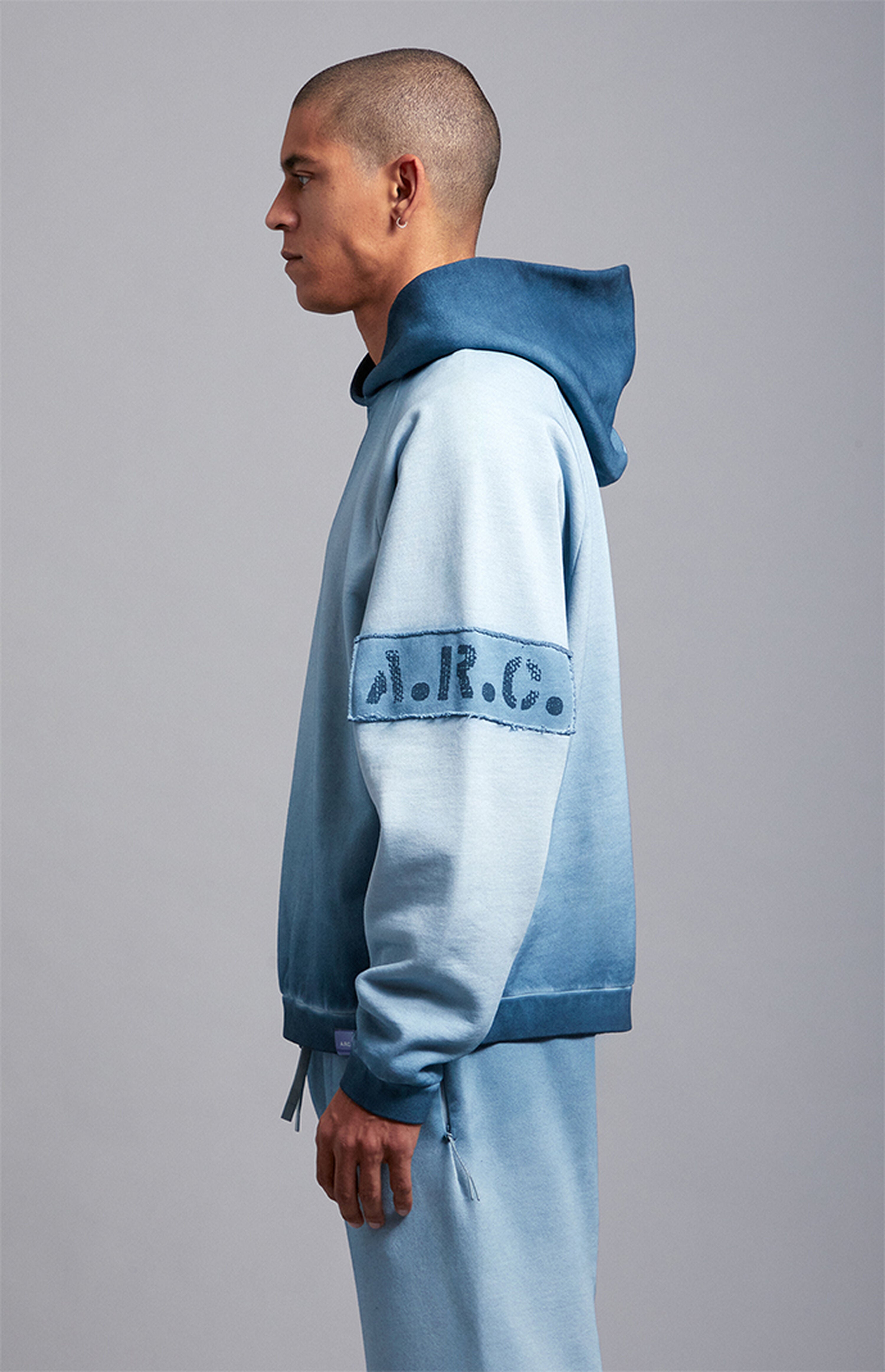 A.R.C. Blue Vintage Wash Heavyweight Oversized Fleece Hoodie