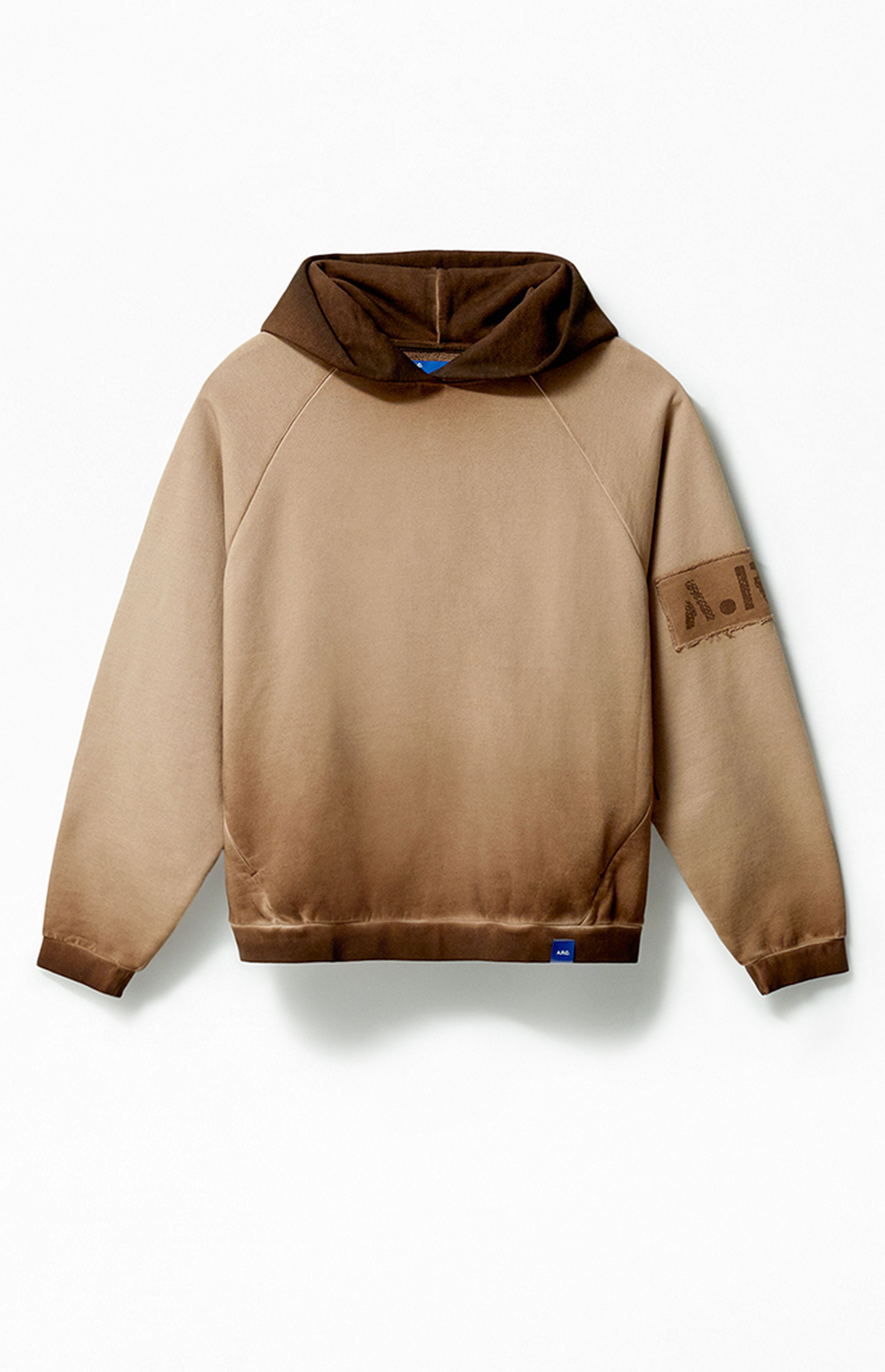 A.R.C. Brown Vintage Wash Heavyweight Oversized Fleece Hoodie
