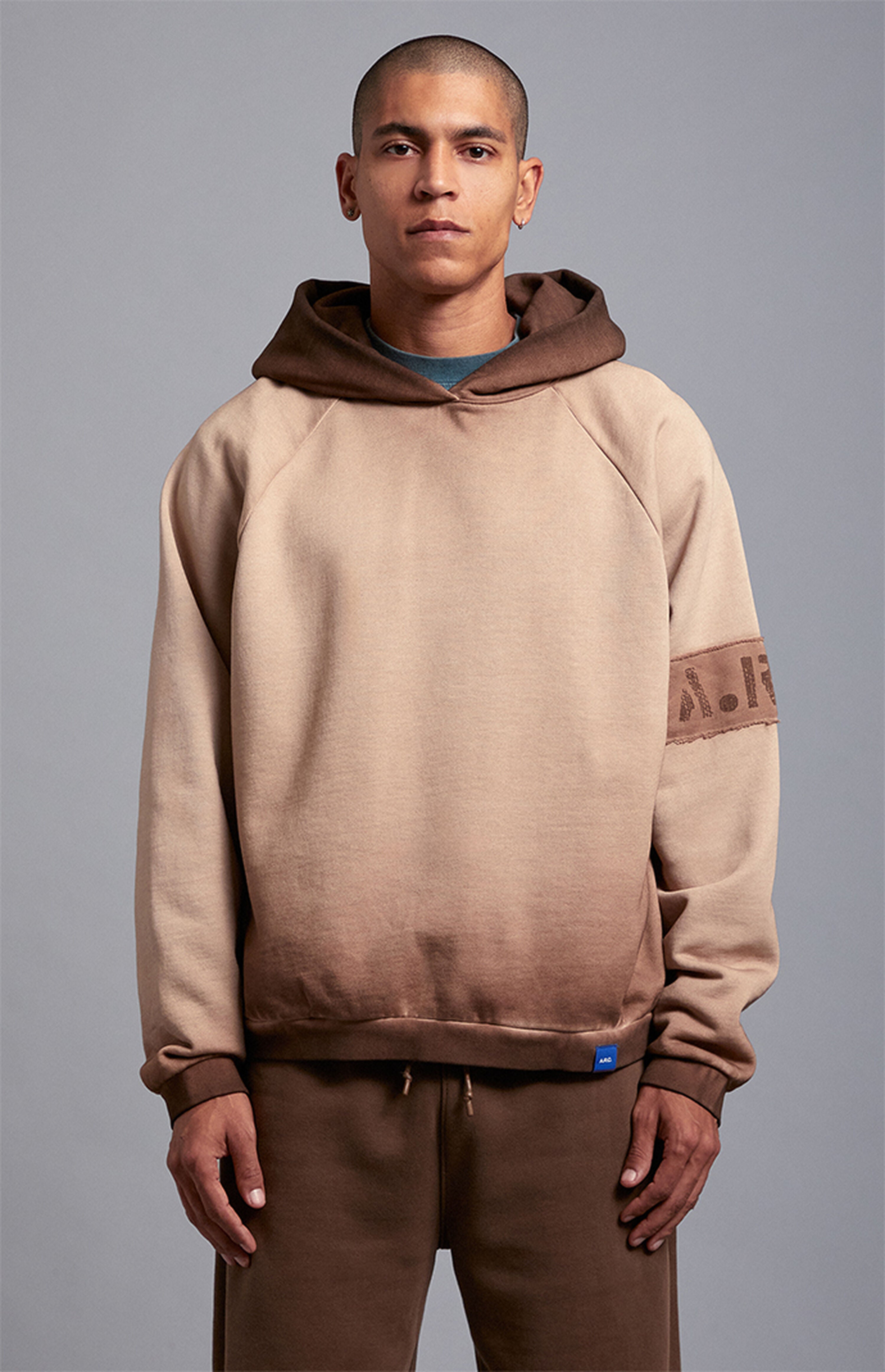 A.R.C. Brown Vintage Wash Heavyweight Oversized Fleece Hoodie