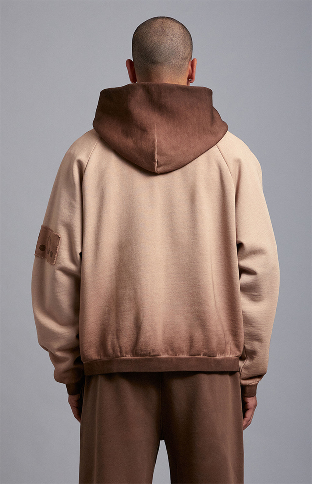 A.R.C. Brown Vintage Wash Heavyweight Oversized Fleece Hoodie