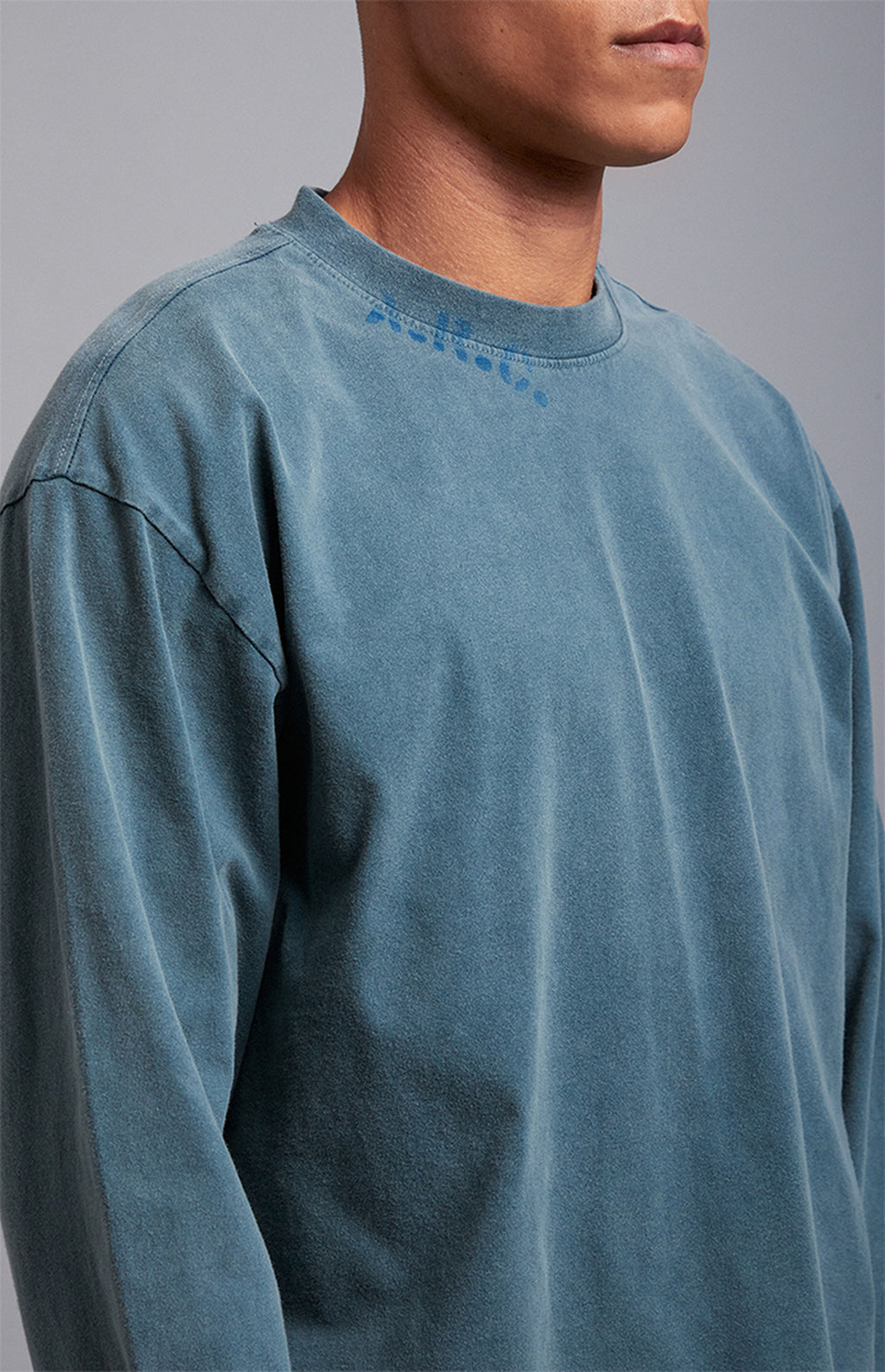 A.R.C. Blue Vintage Wash Heavyweight Oversized Long Sleeve T-Shirt
