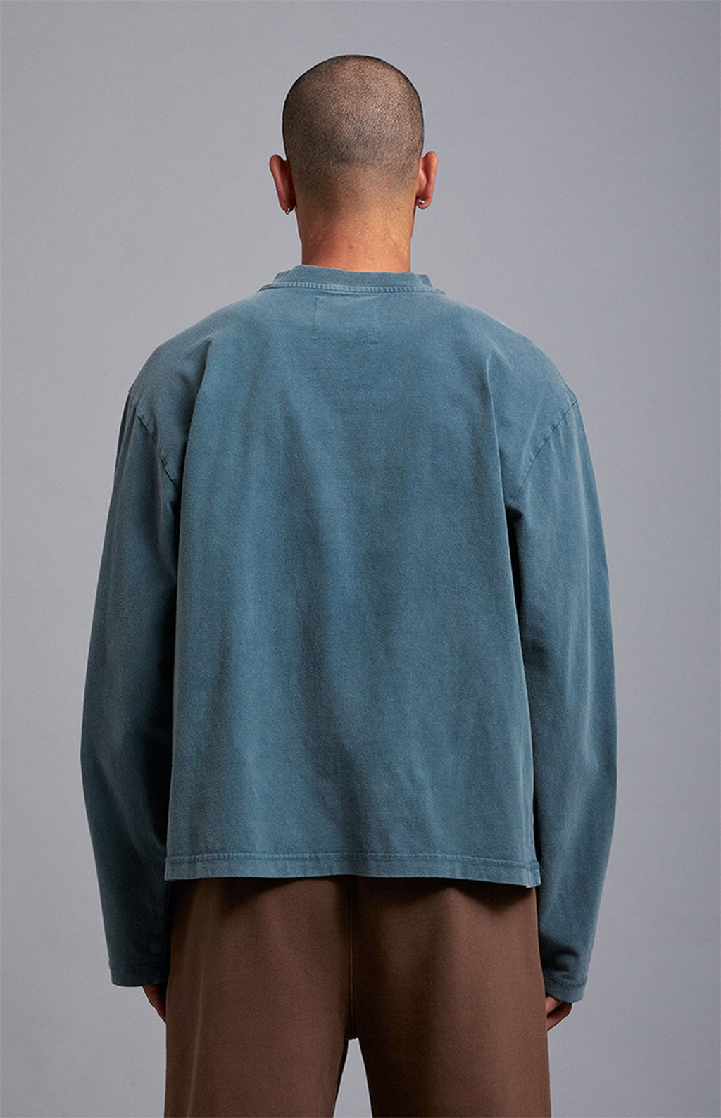 A.R.C. Blue Vintage Wash Heavyweight Oversized Long Sleeve T-Shirt
