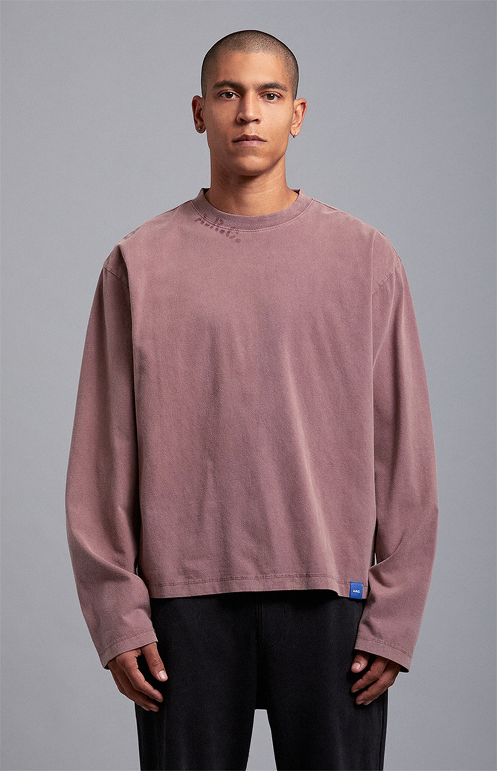 A.R.C. Taupe Rose Vintage Wash Heavyweight Oversized Long Sleeve T-Shirt