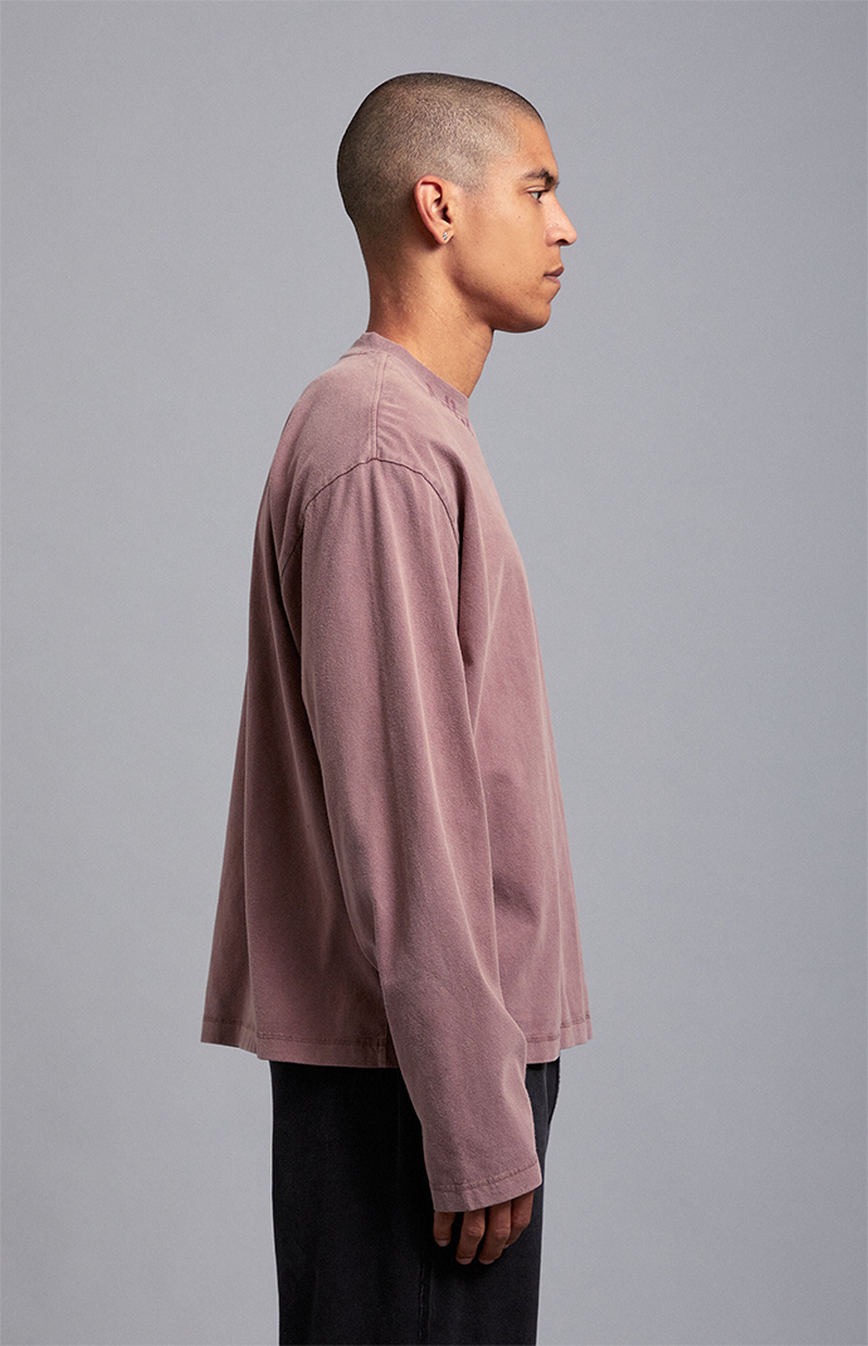 A.R.C. Taupe Rose Vintage Wash Heavyweight Oversized Long Sleeve T-Shirt