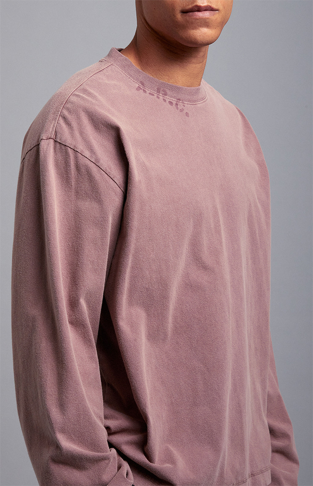 A.R.C. Taupe Rose Vintage Wash Heavyweight Oversized Long Sleeve T-Shirt