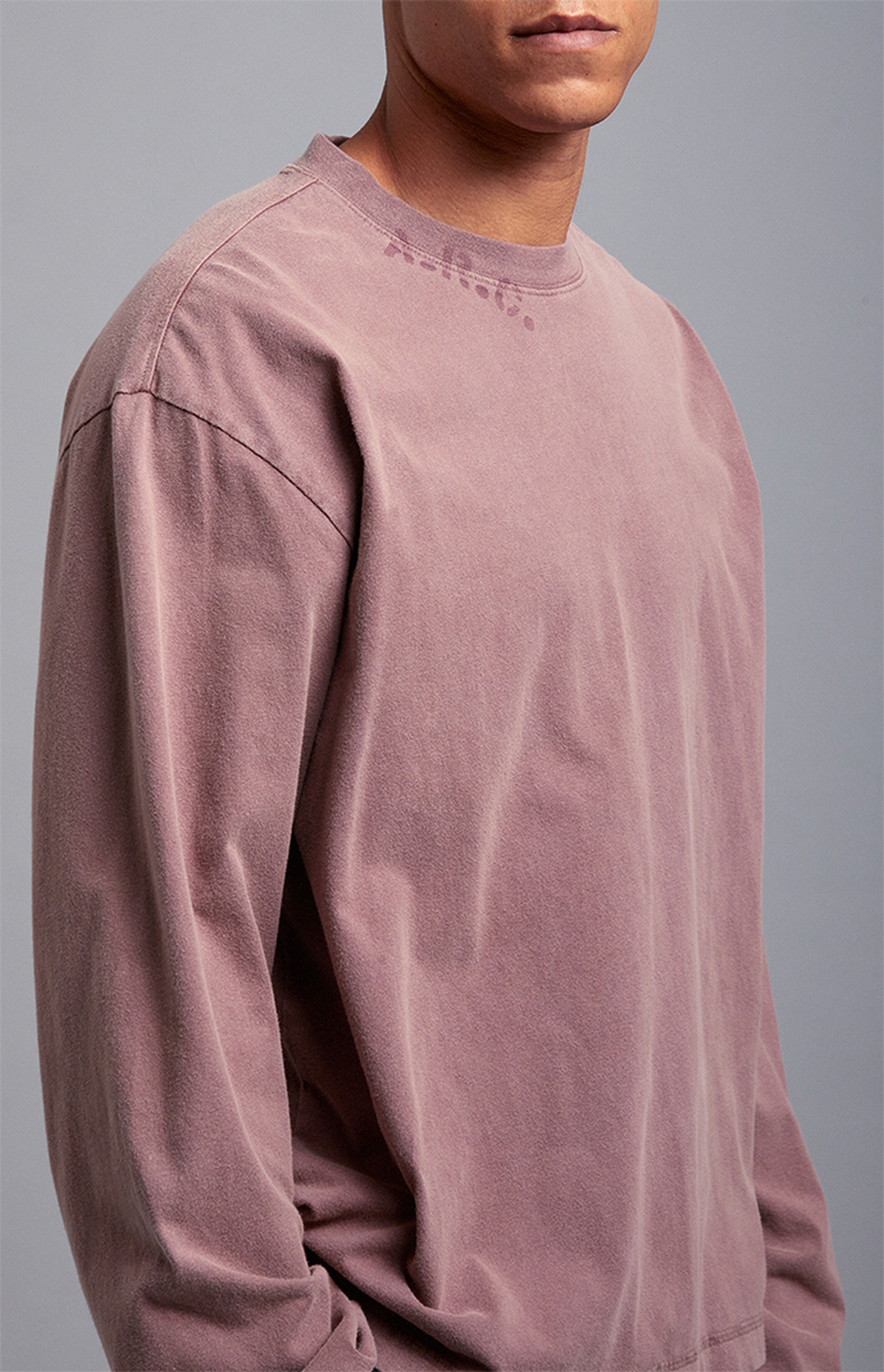 A.R.C. Taupe Rose Vintage Wash Heavyweight Oversized Long Sleeve T-Shirt