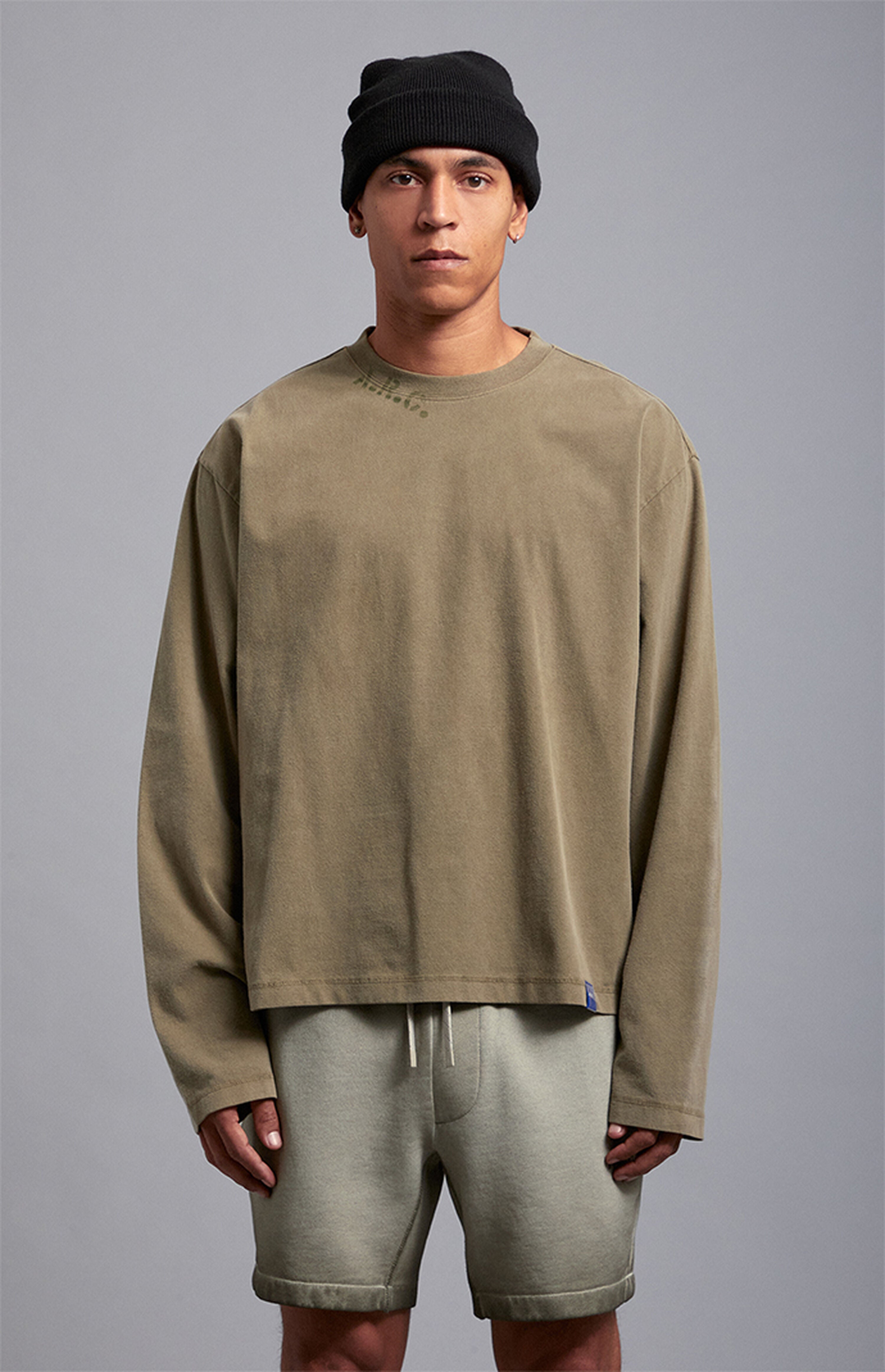 A.R.C. Green Vintage Wash Heavyweight Oversized Long Sleeve T-Shirt
