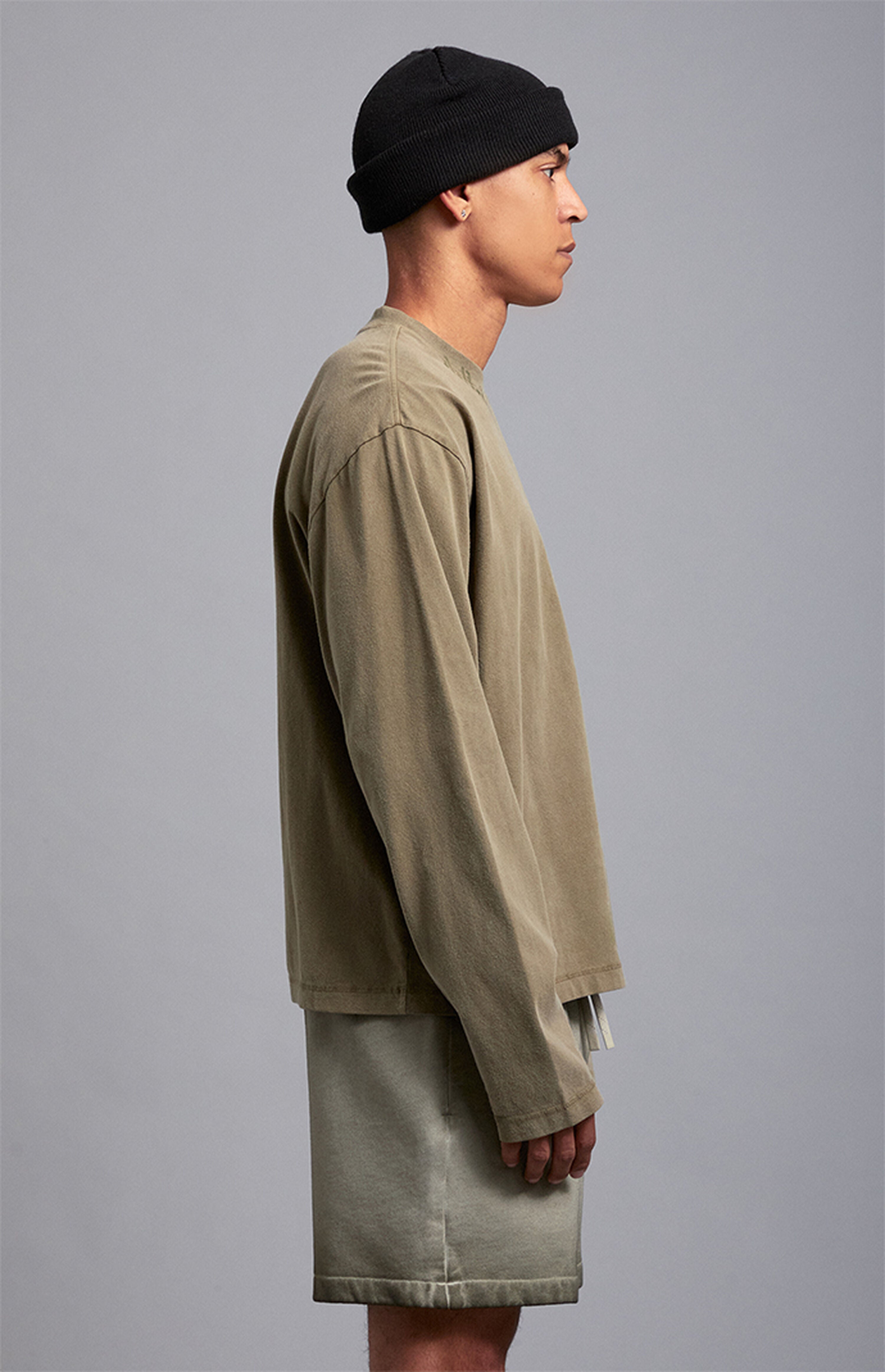 A.R.C. Green Vintage Wash Heavyweight Oversized Long Sleeve T-Shirt