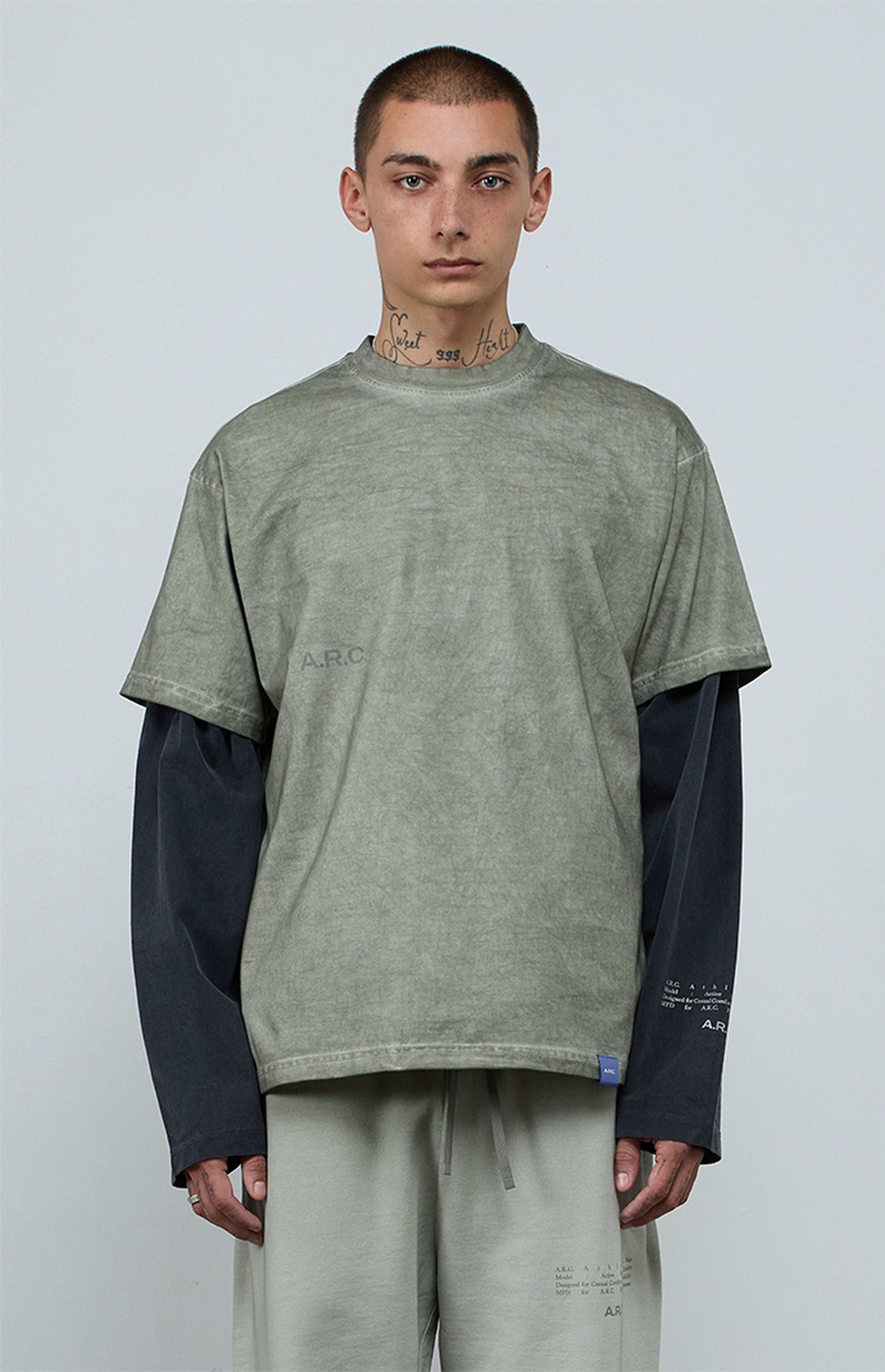 A.R.C. Gray Vintage Wash Heavyweight Oversized T-Shirt
