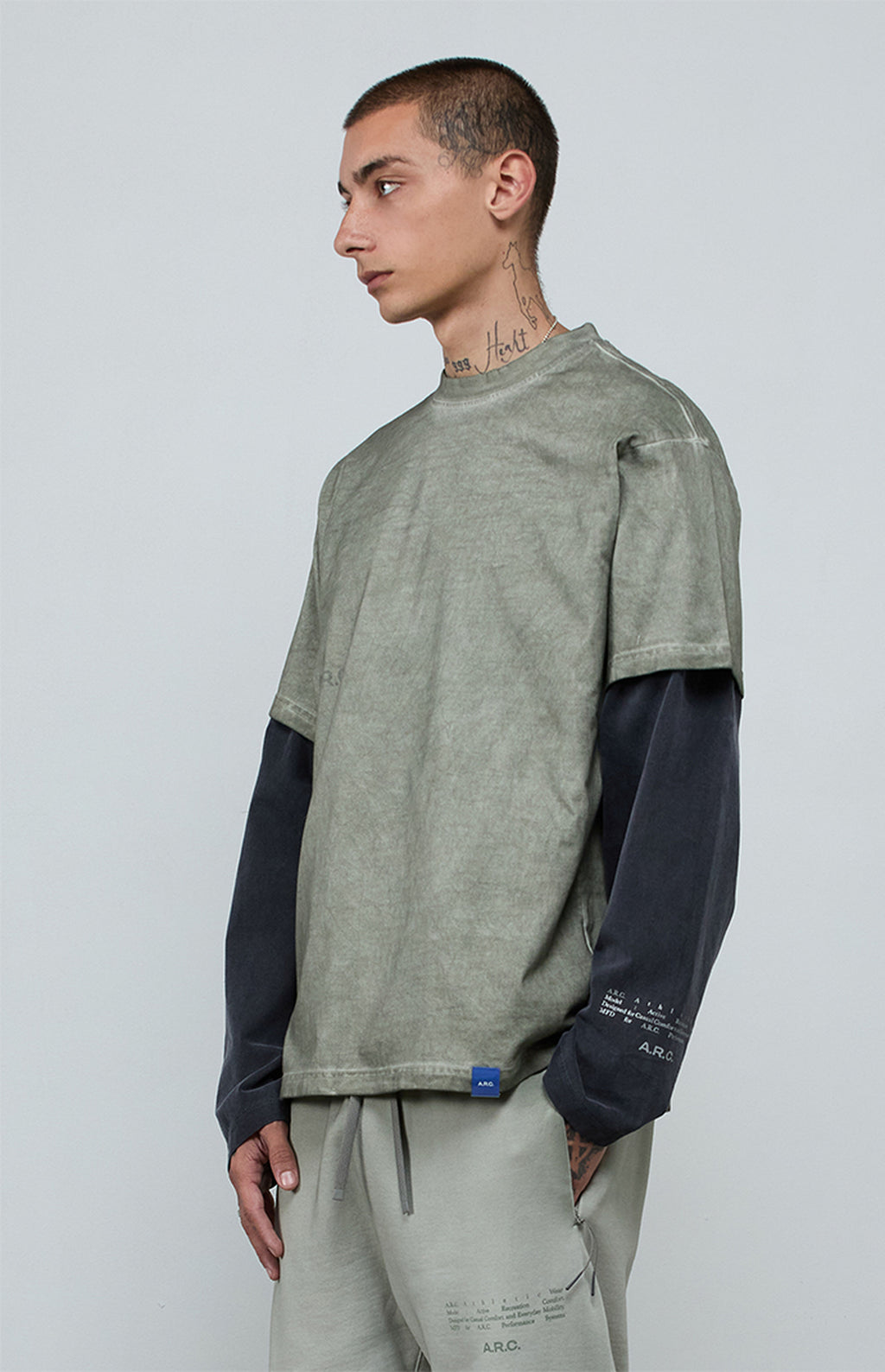 A.R.C. Gray Vintage Wash Heavyweight Oversized T-Shirt