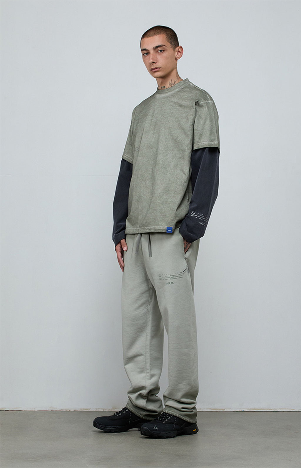 A.R.C. Gray Vintage Wash Heavyweight Oversized T-Shirt