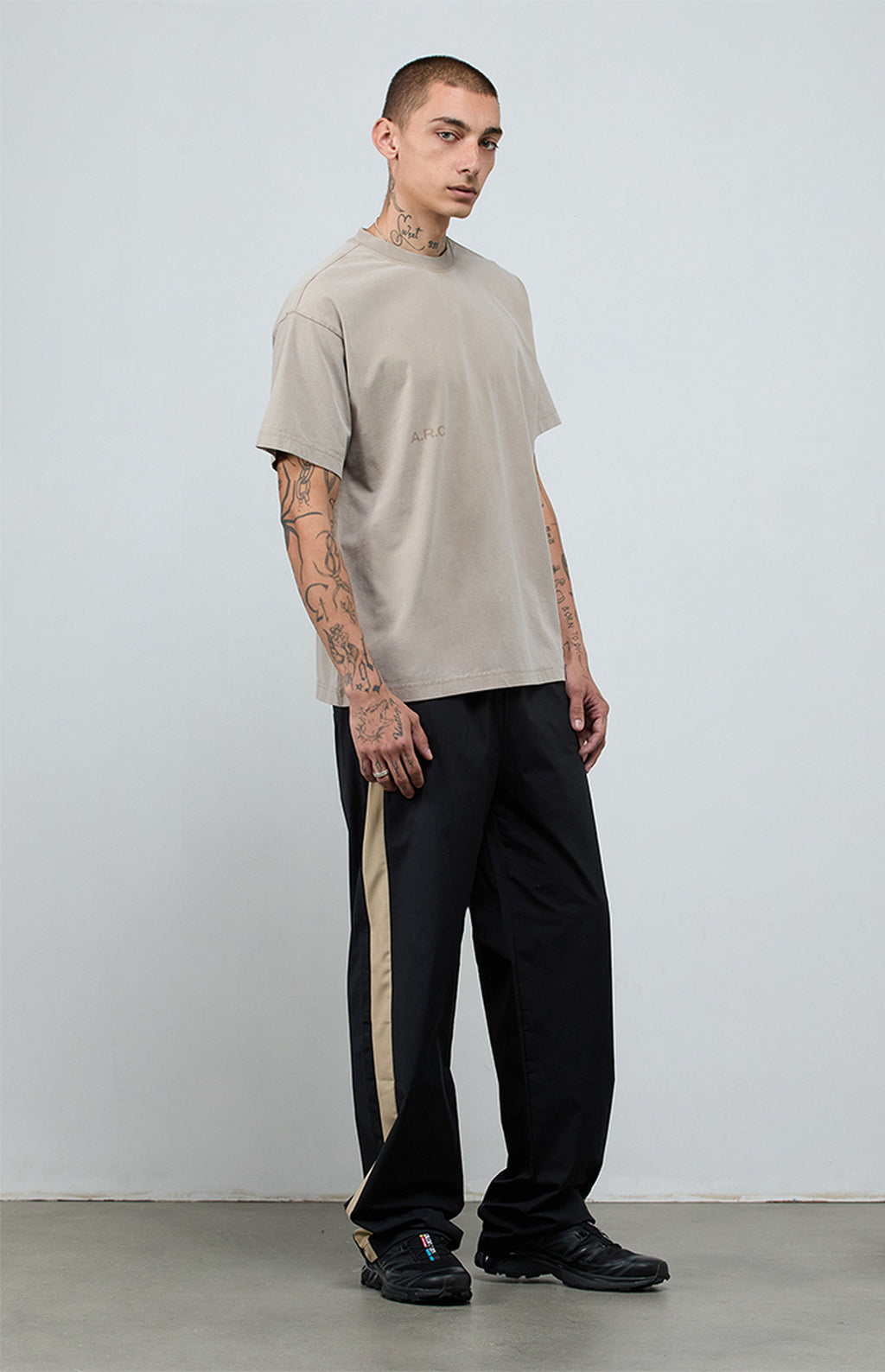A.R.C. Tan Vintage Wash Heavyweight Oversized T-Shirt