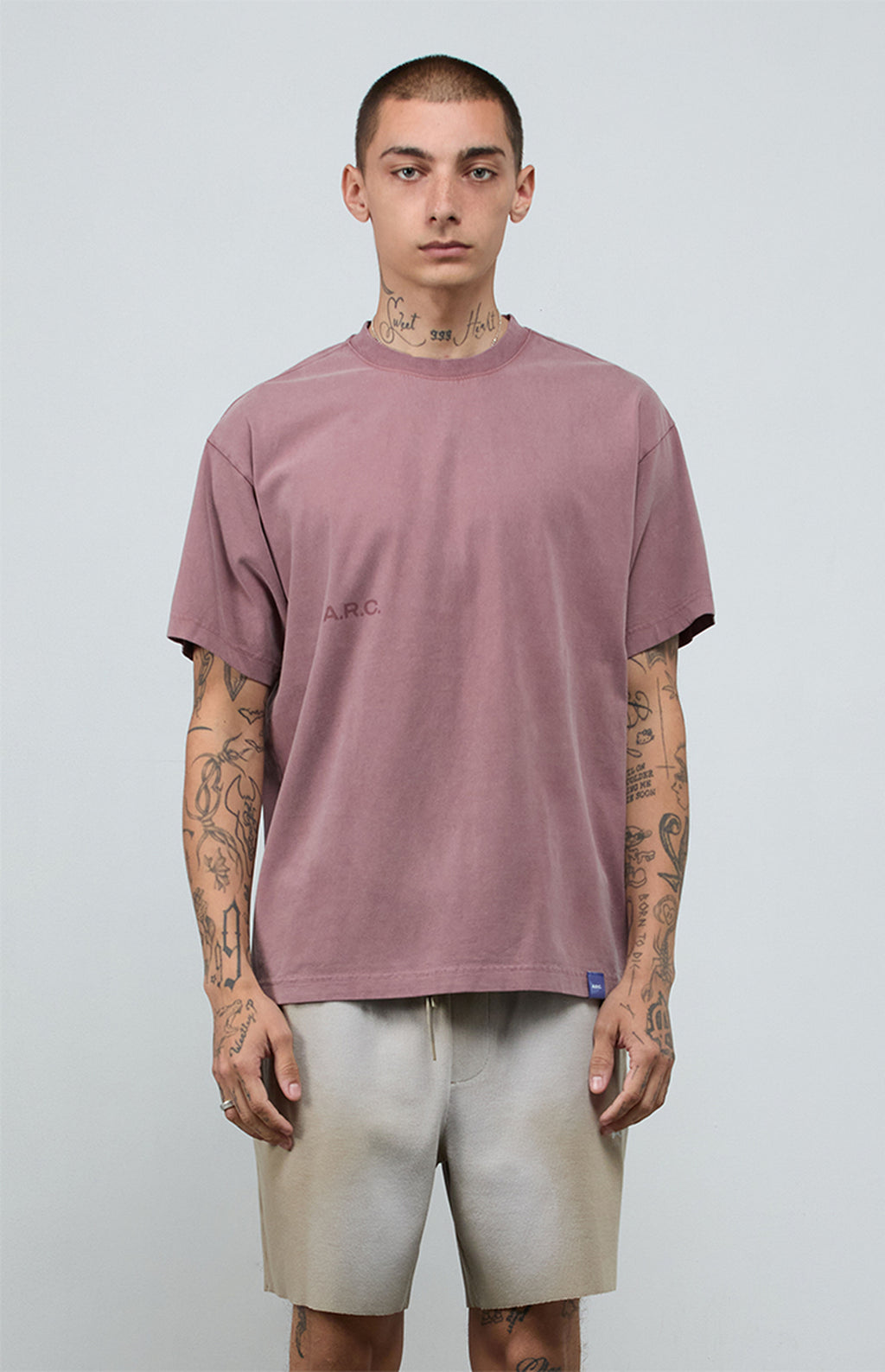 A.R.C. Taupe Vintage Wash Heavyweight Oversized T-Shirt