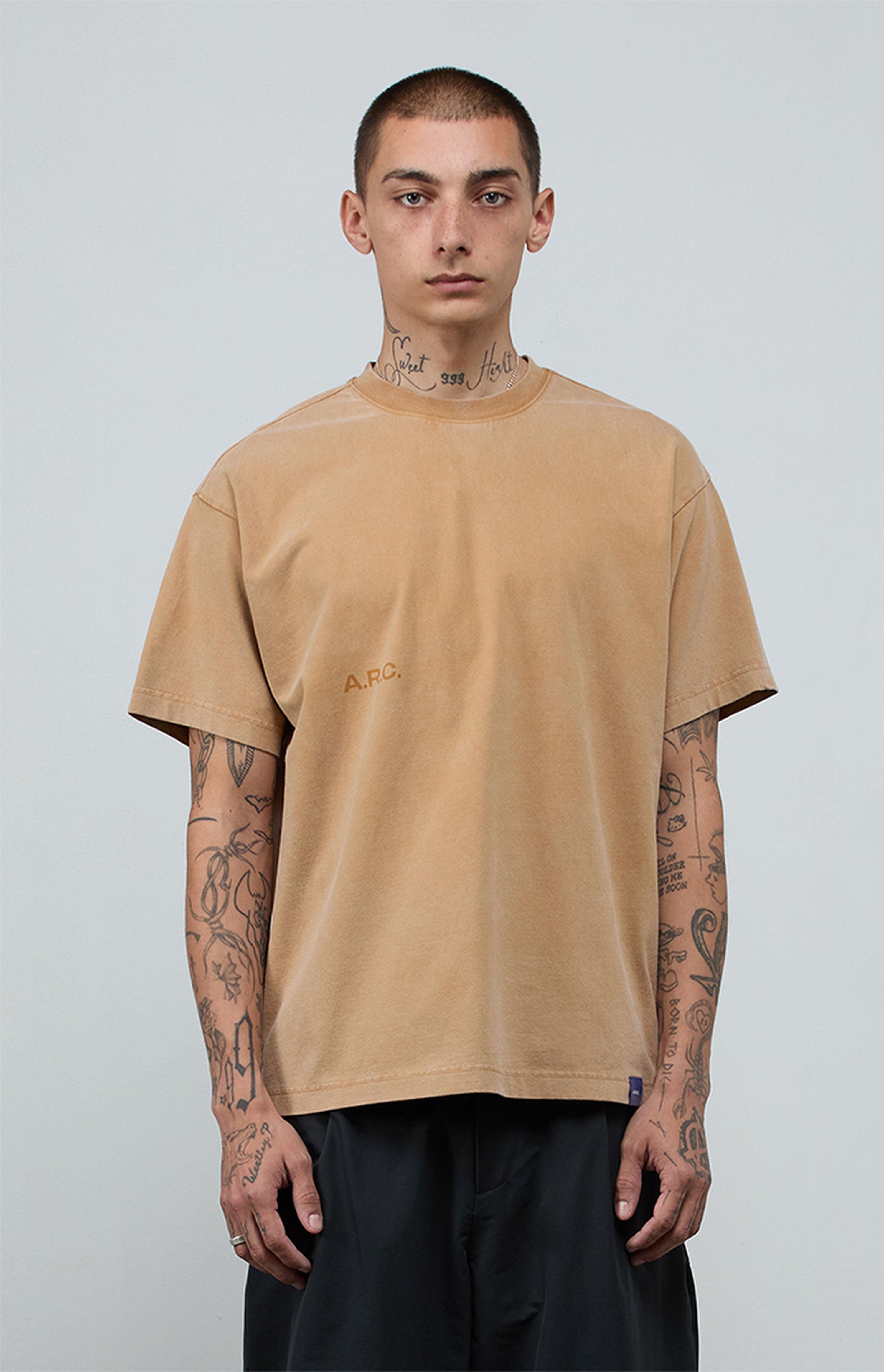 A.R.C. Brown Vintage Wash Heavyweight Oversized T-Shirt