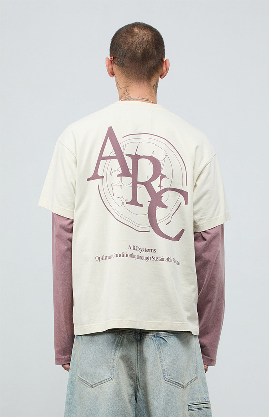 A.R.C. Optimum Light Gray Vintage Wash Heavyweight Oversized T-Shirt