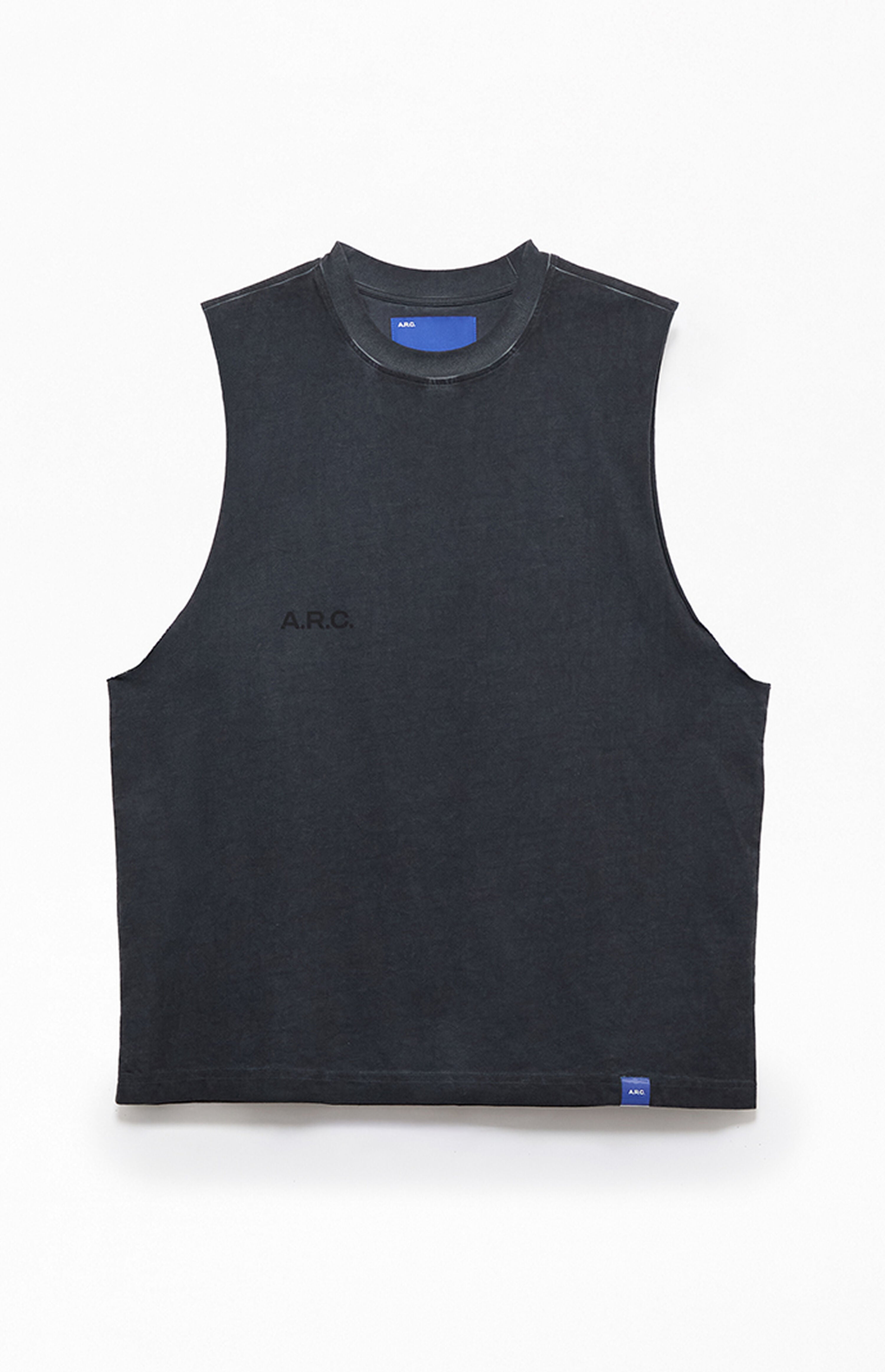 A.R.C. Washed Black Vintage Wash Cut Off Muscle T-Shirt