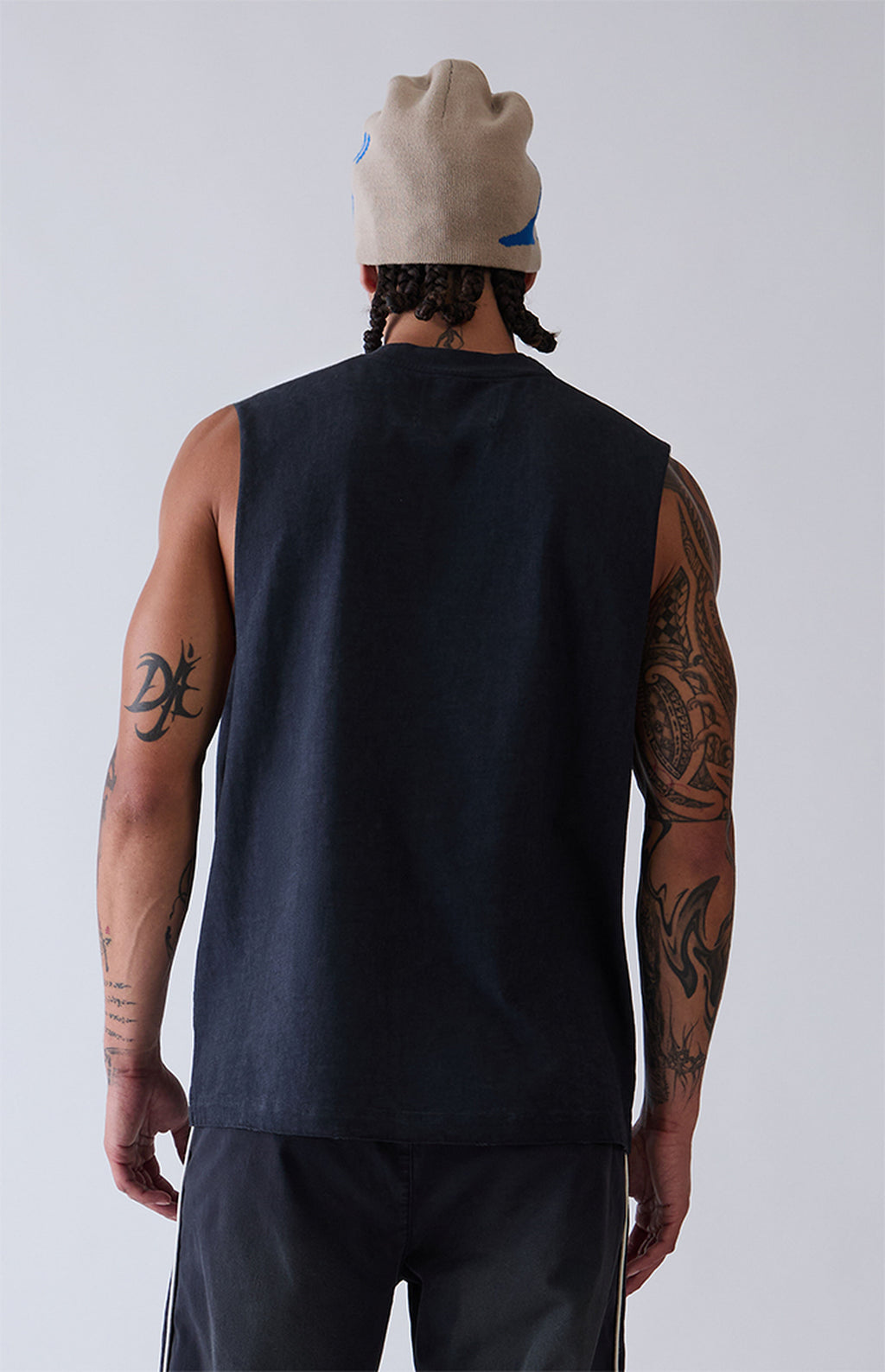 A.R.C. Washed Black Vintage Wash Cut Off Muscle T-Shirt