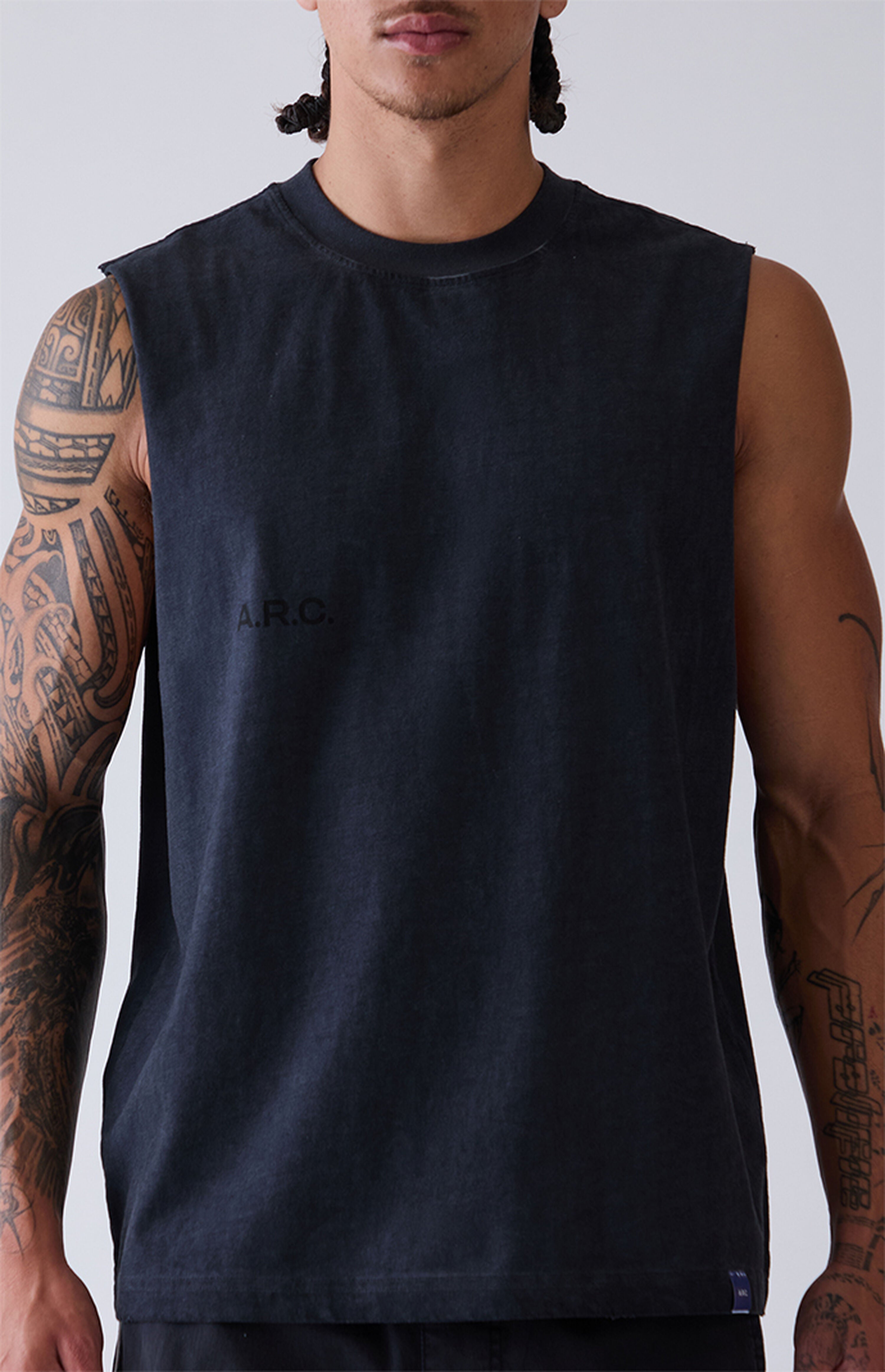 A.R.C. Washed Black Vintage Wash Cut Off Muscle T-Shirt