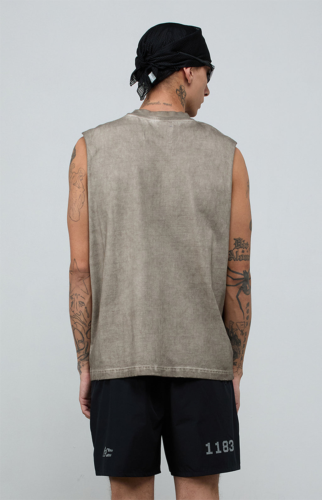 A.R.C. Khaki Vintage Wash Comfort Cut Off Muscle T-Shirt