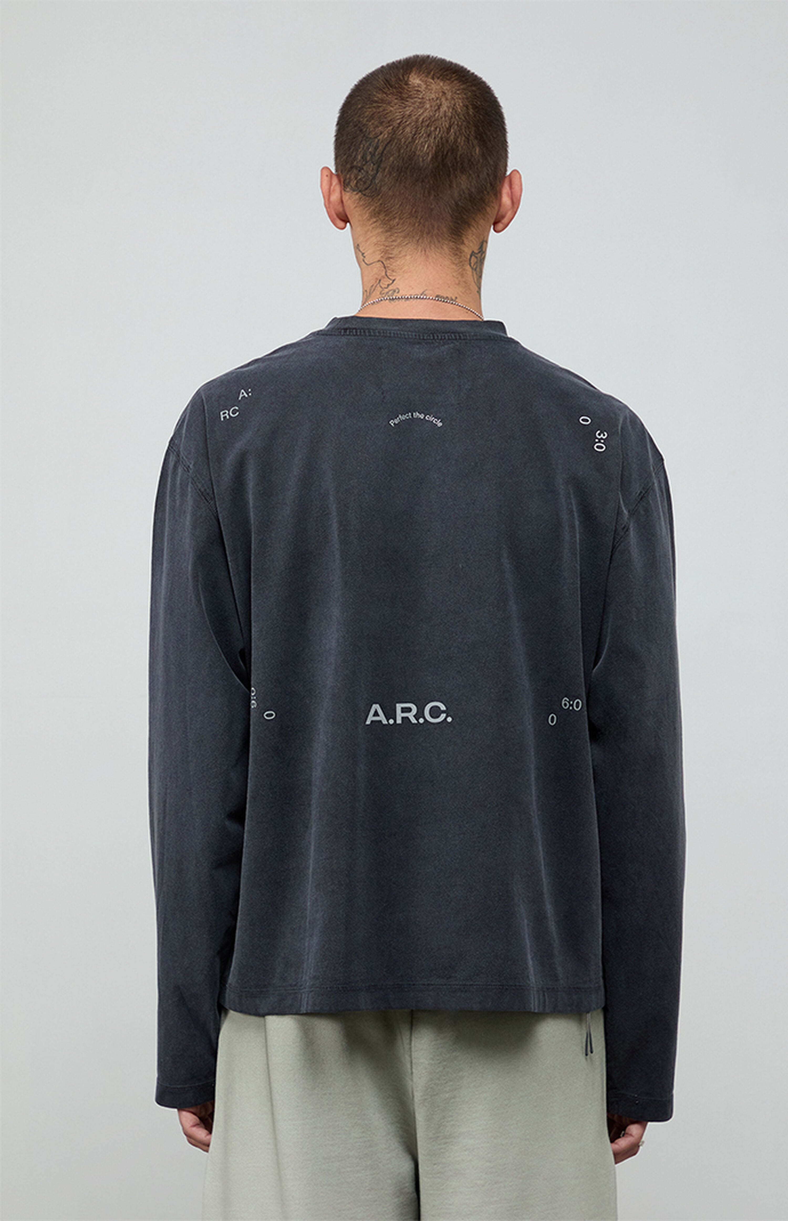 A.R.C. Black Vintage Wash Heavyweight Long Sleeve T-Shirt
