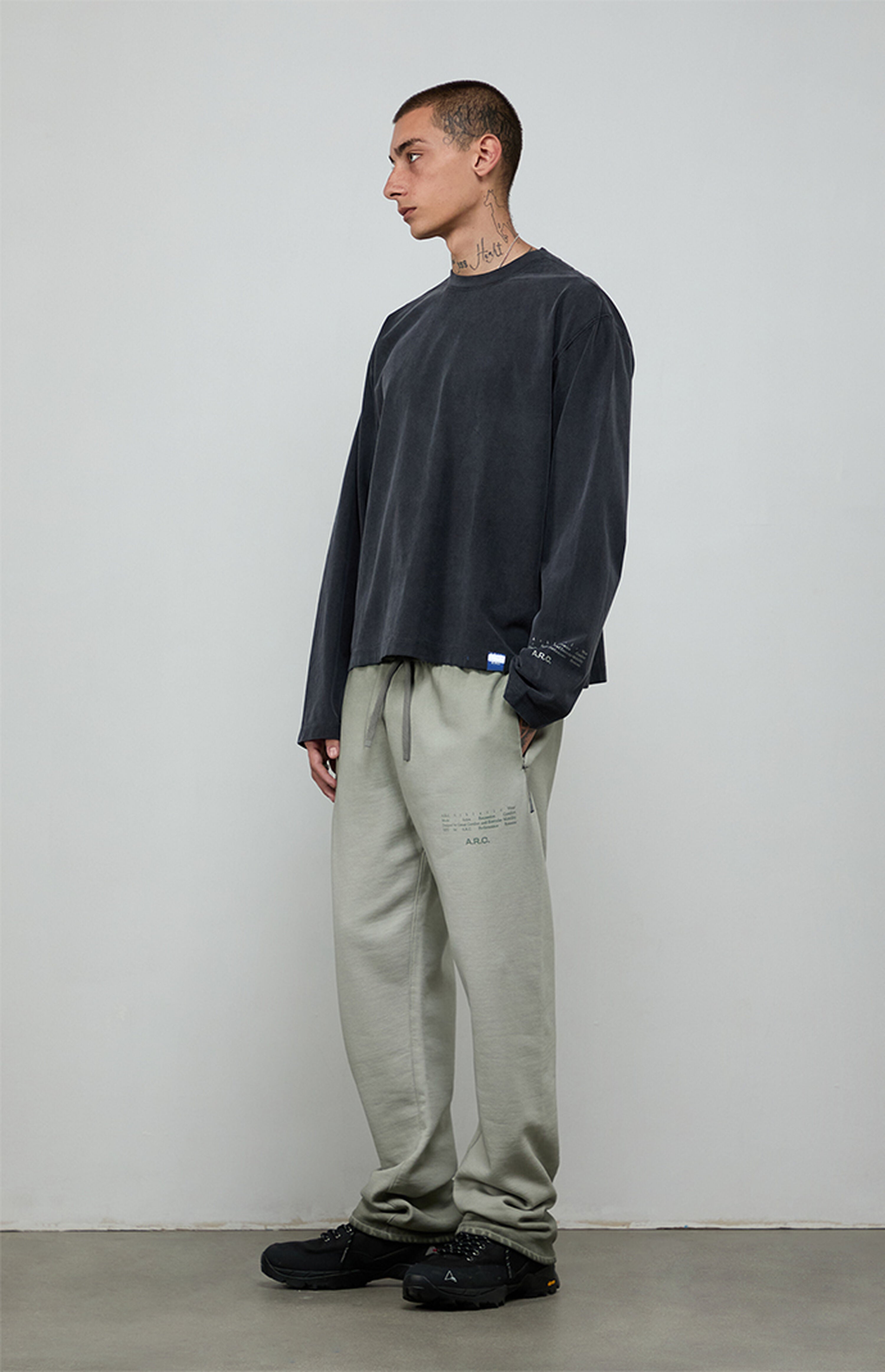 A.R.C. Black Vintage Wash Heavyweight Long Sleeve T-Shirt