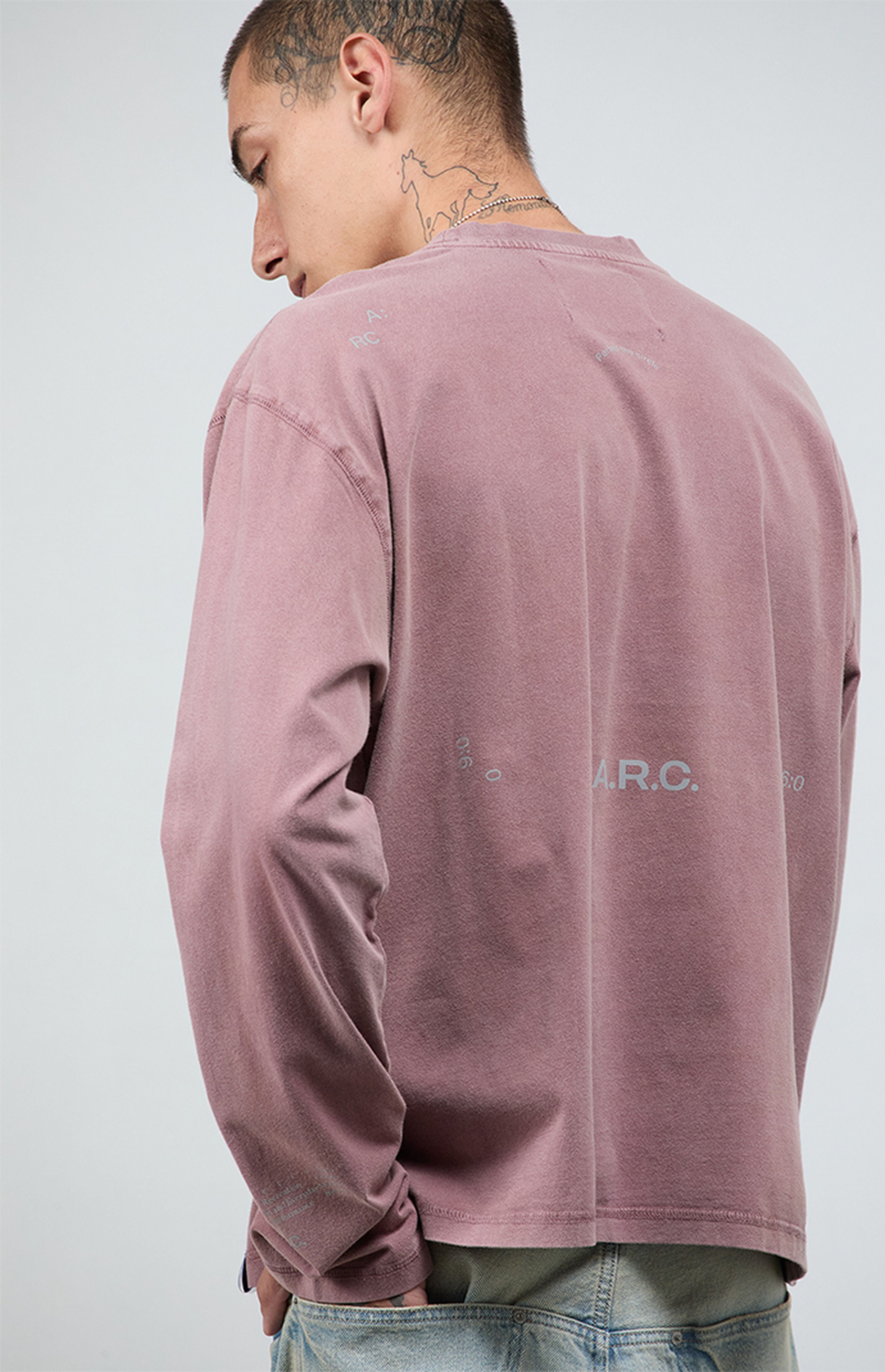 A.R.C. Rose Taupe Vintage Wash Heavyweight Oversized Long Sleeve T-Shirt