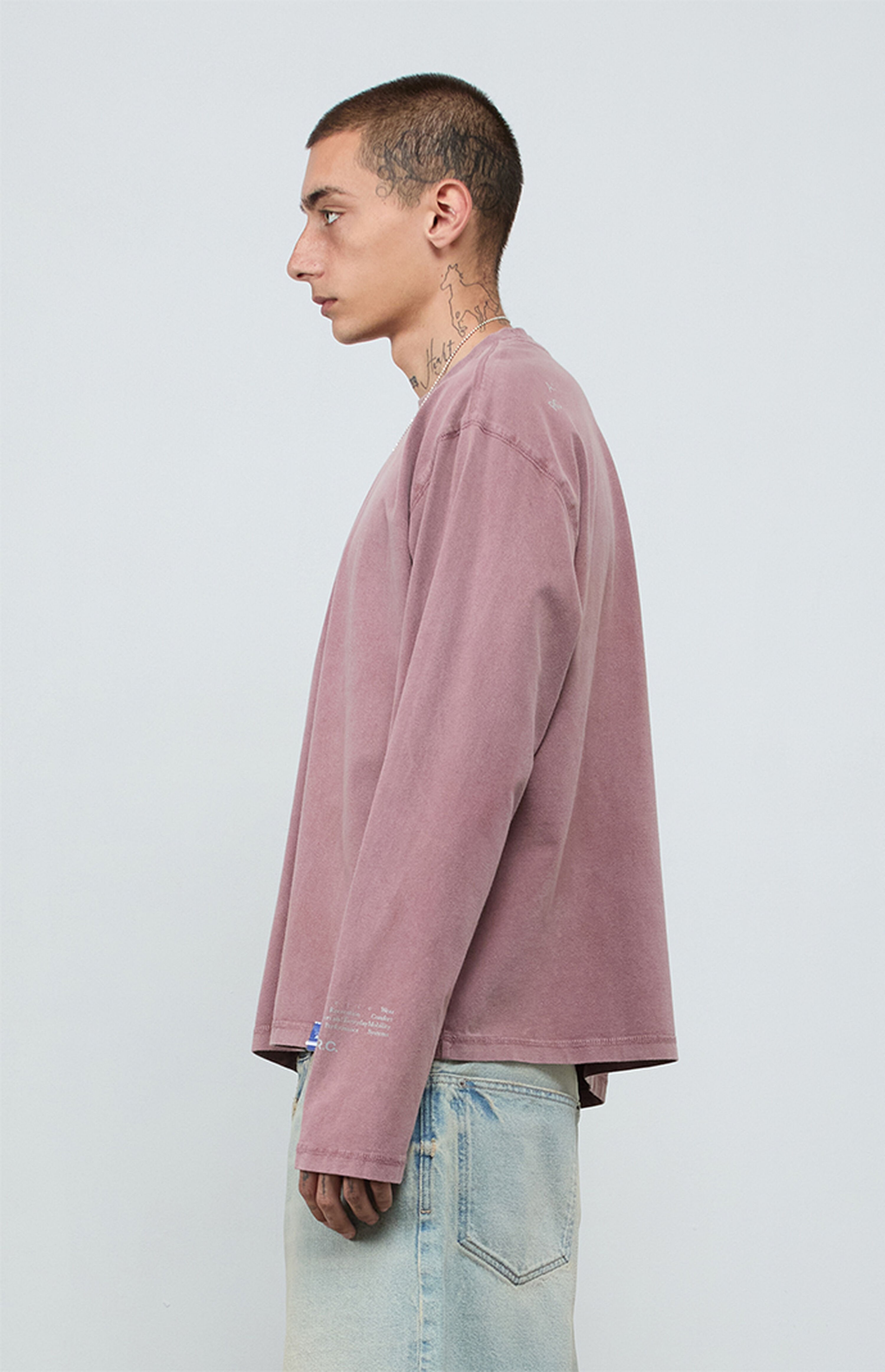 A.R.C. Rose Taupe Vintage Wash Heavyweight Oversized Long Sleeve T-Shirt