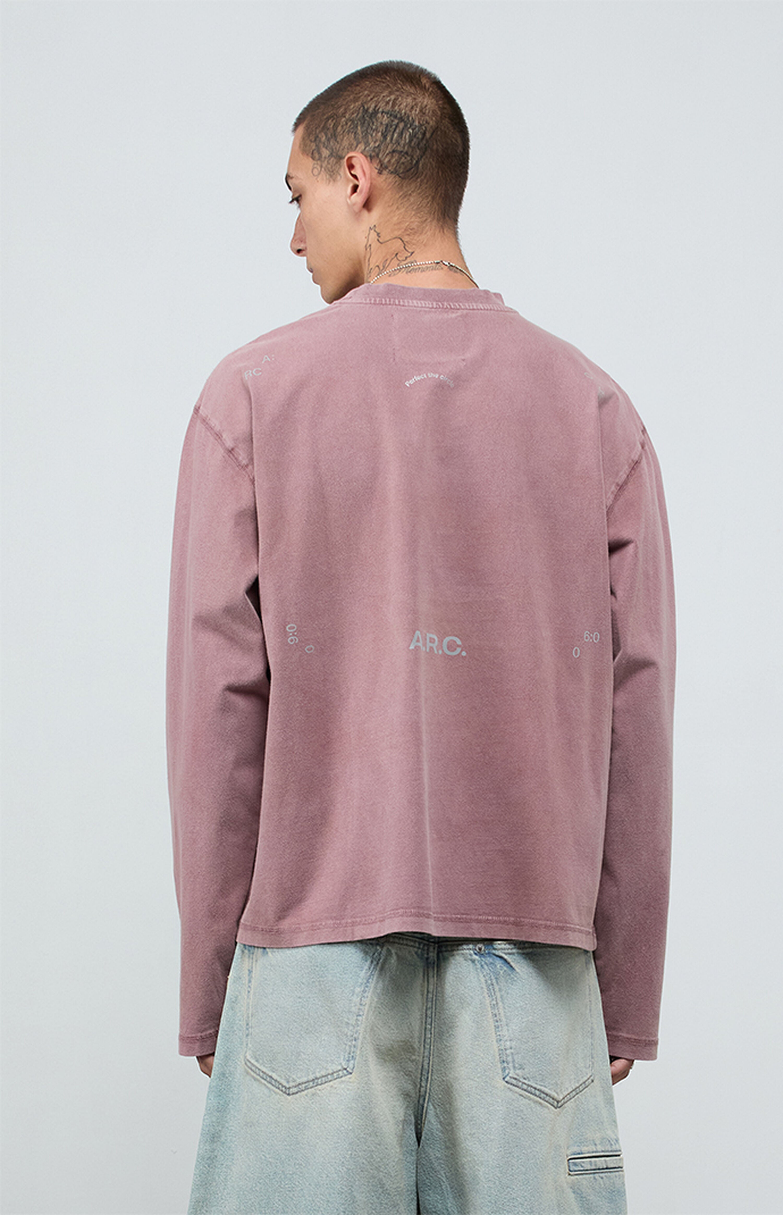 A.R.C. Rose Taupe Vintage Wash Heavyweight Oversized Long Sleeve T-Shirt