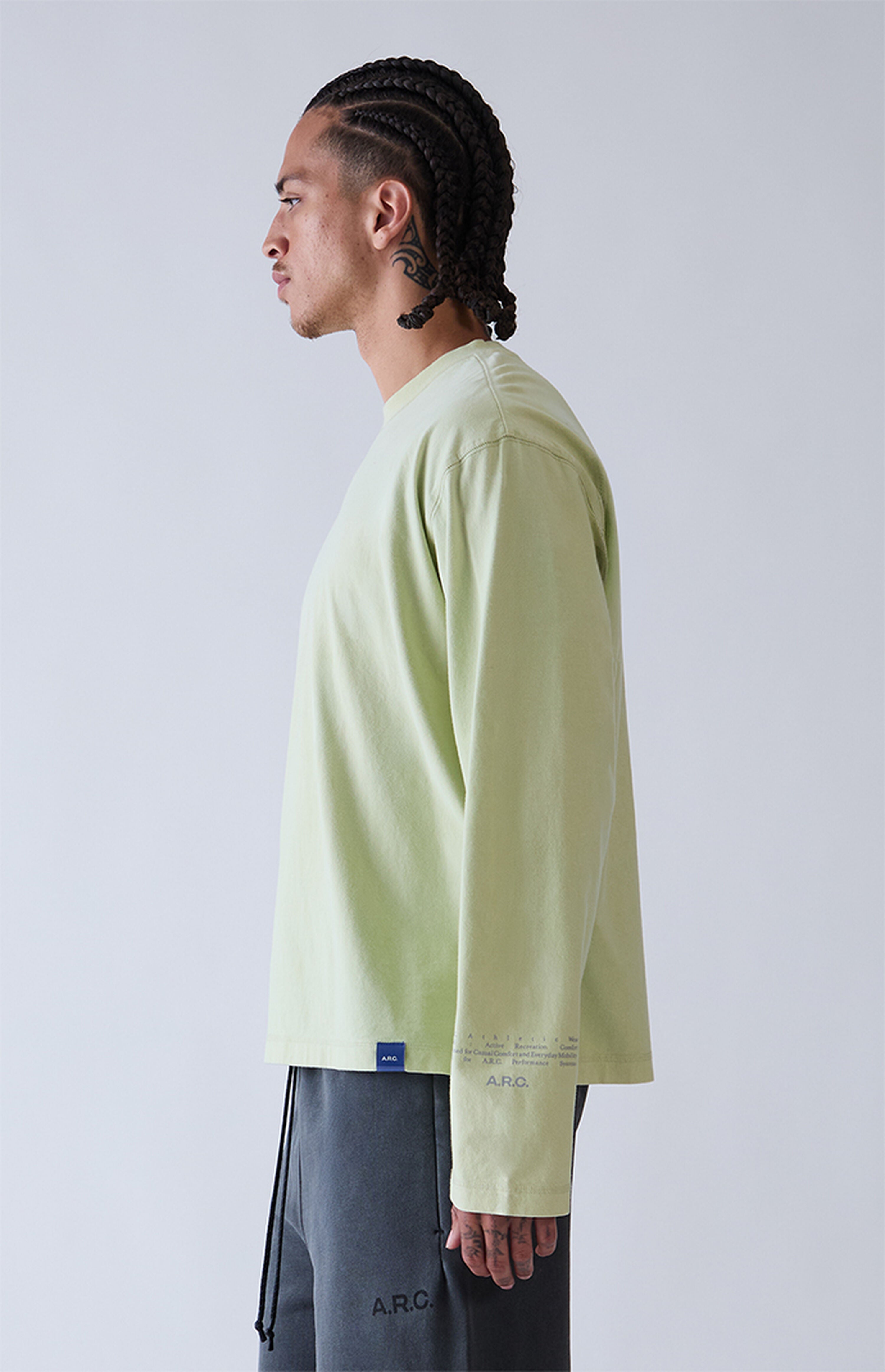 A.R.C. Green Vintage Wash Heavyweight Long Sleeve T-Shirt