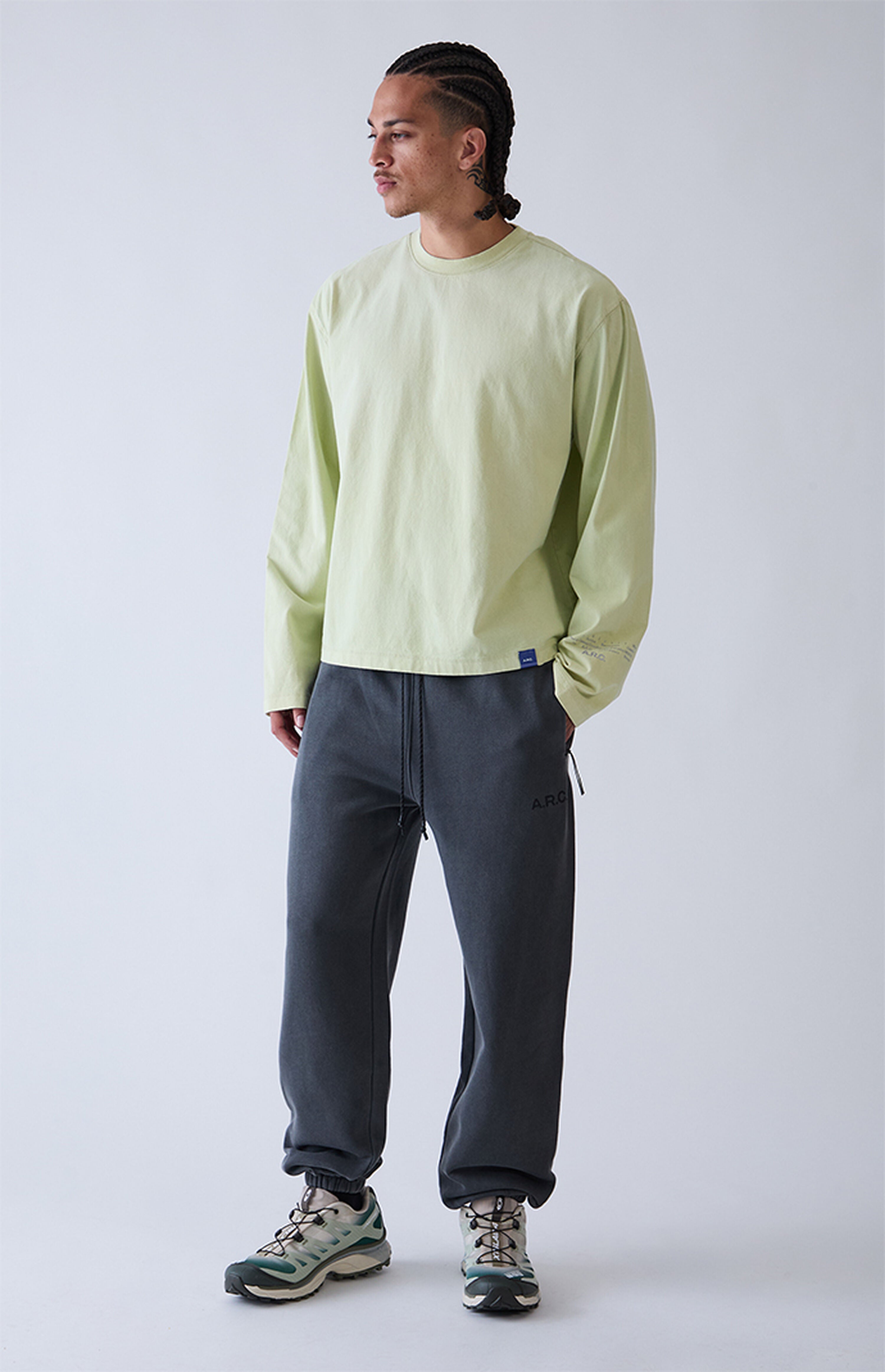 A.R.C. Green Vintage Wash Heavyweight Long Sleeve T-Shirt