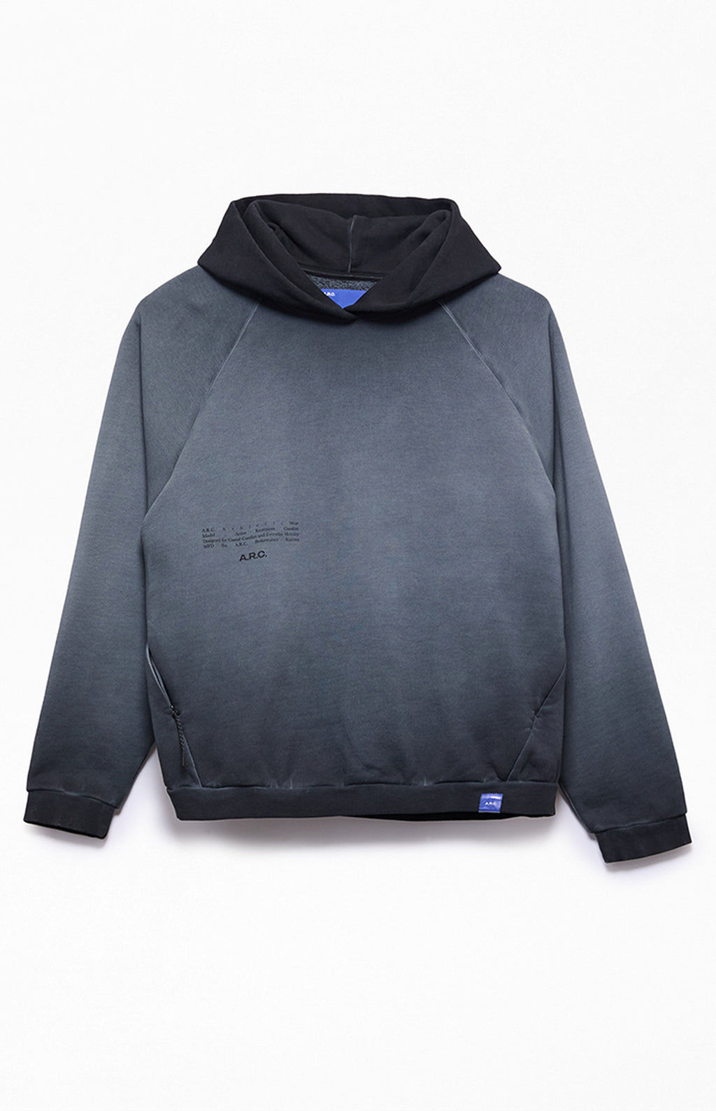 A.R.C. Black Raglan Vintage Wash Heavyweight Hoodie