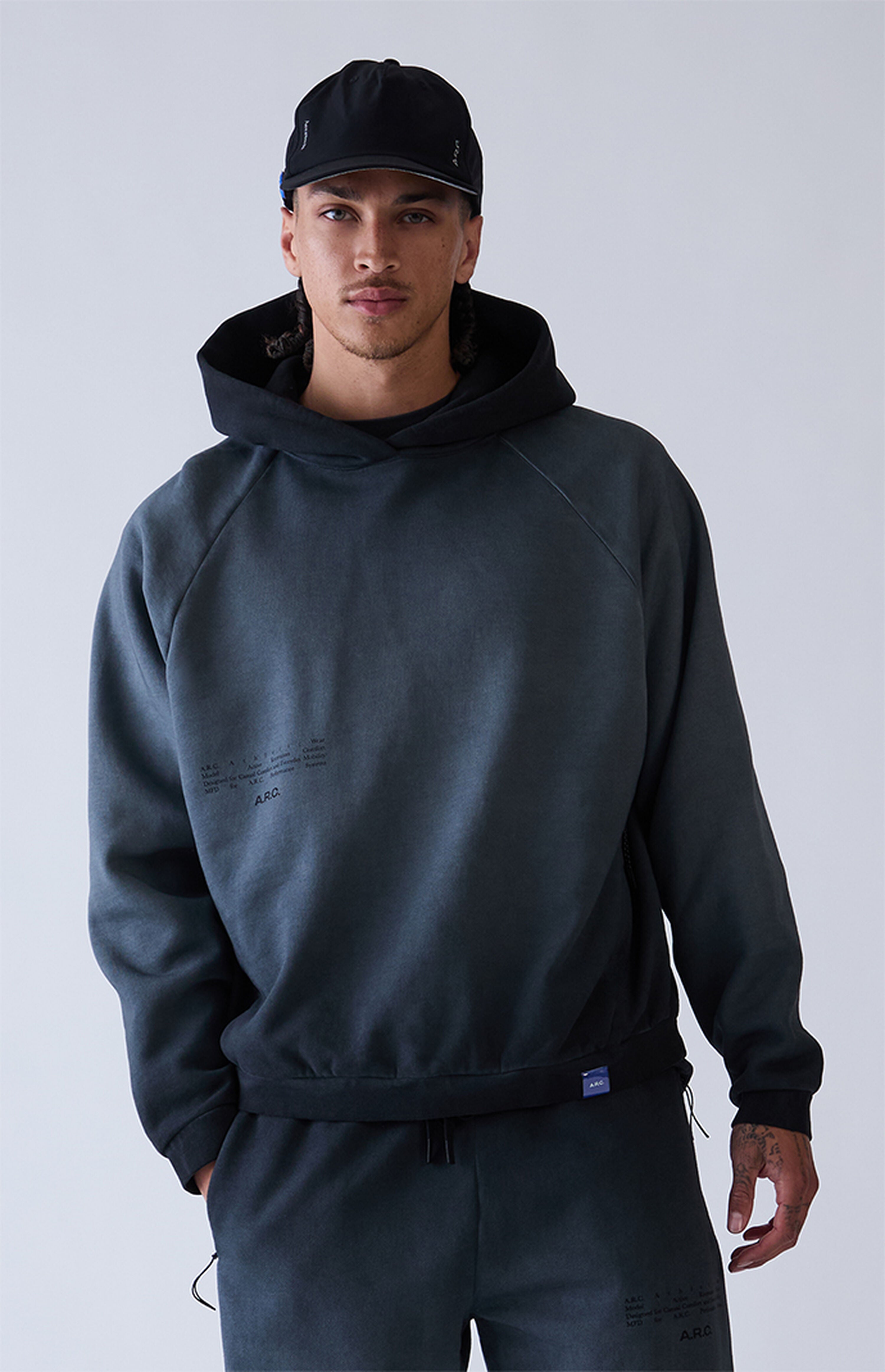 A.R.C. Black Raglan Vintage Wash Heavyweight Hoodie