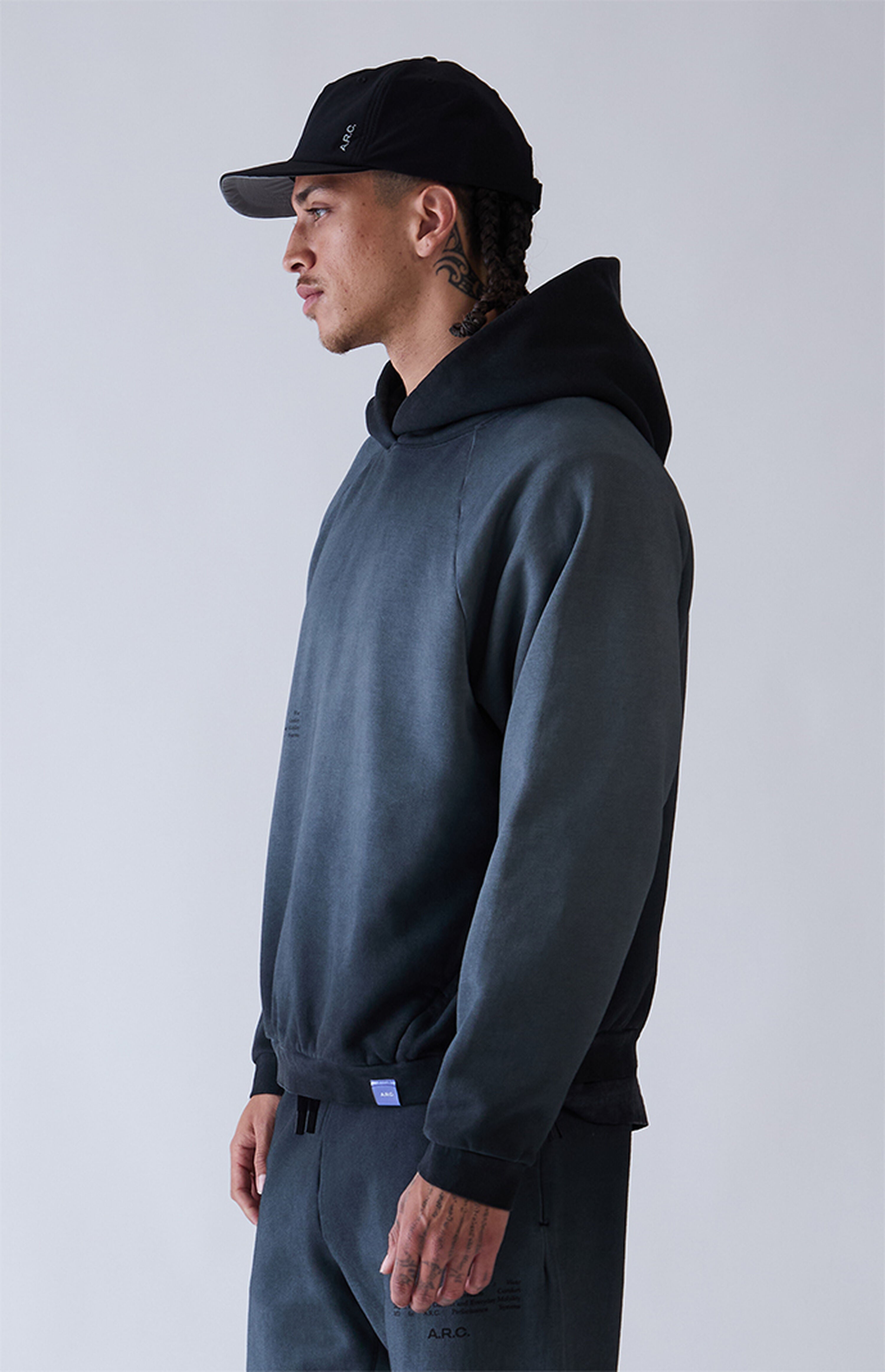 A.R.C. Black Raglan Vintage Wash Heavyweight Hoodie