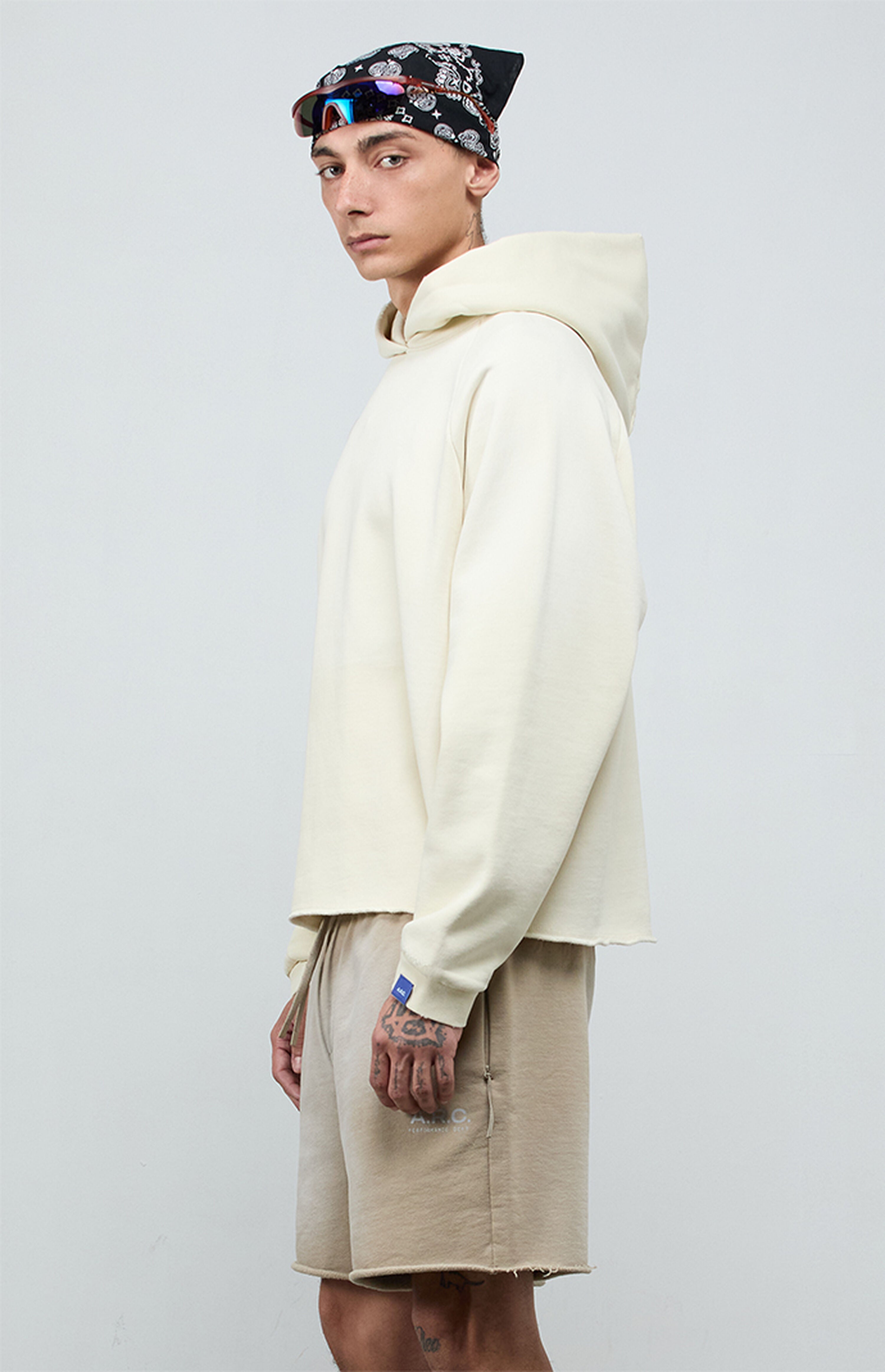 A.R.C. Light Gray Vintage Wash Heavyweight Raglan Cutoff Oversized Fleece Hoodie