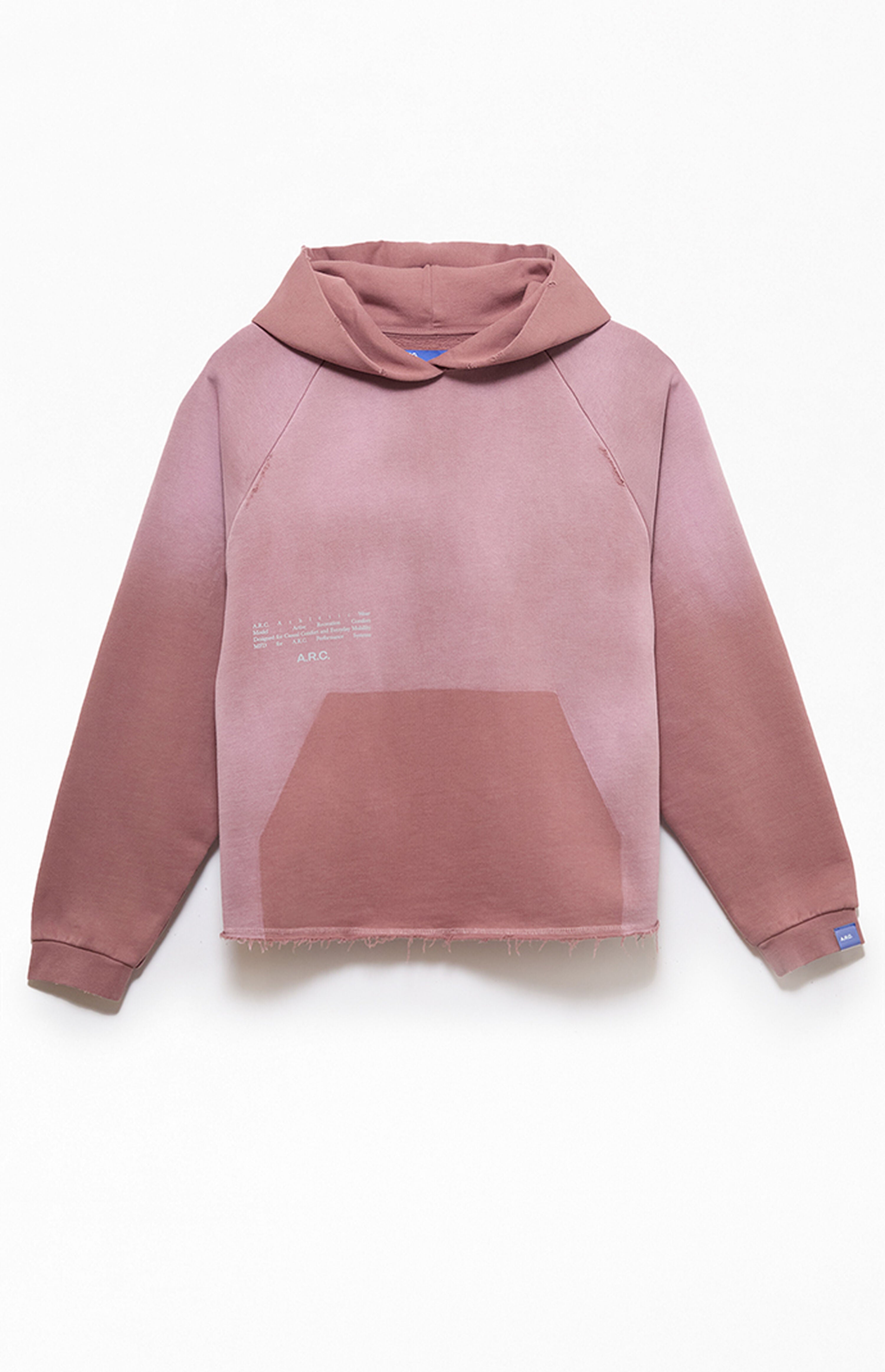 A.R.C. Rose Taupe Vintage Wash Heavyweight Raglan Cutoff Oversized Fleece Hoodie