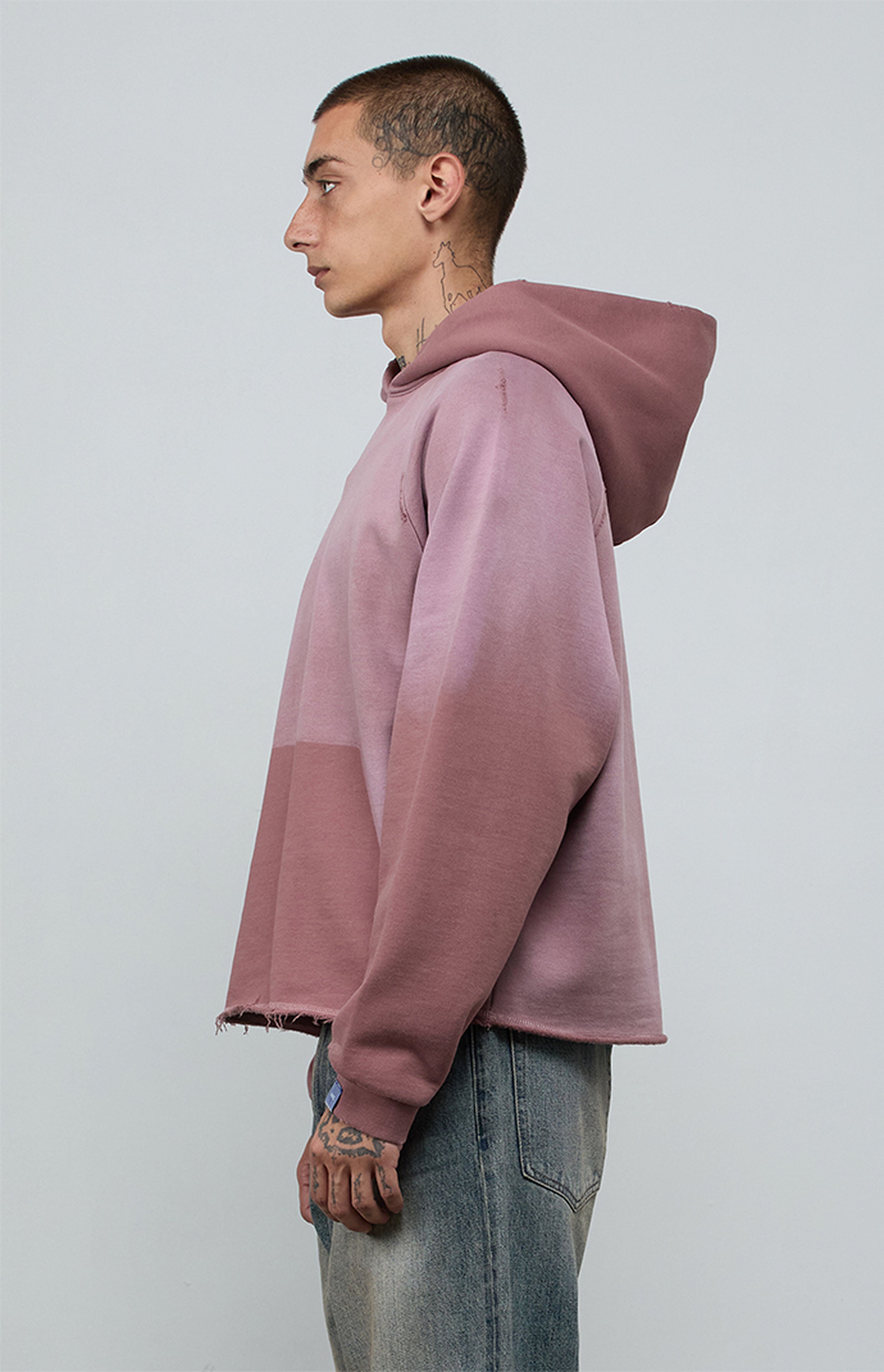 A.R.C. Rose Taupe Vintage Wash Heavyweight Raglan Cutoff Oversized Fleece Hoodie
