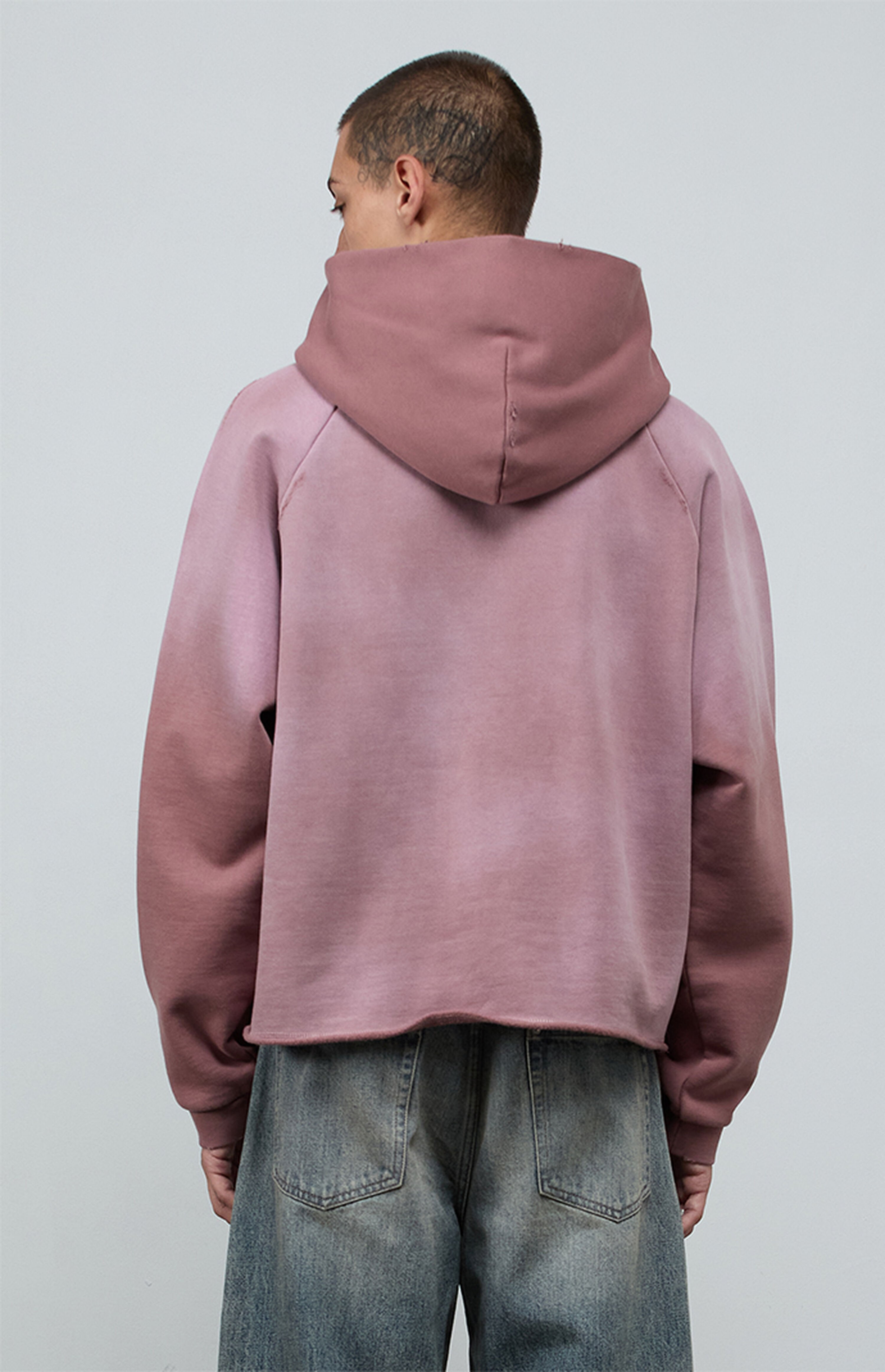 A.R.C. Rose Taupe Vintage Wash Heavyweight Raglan Cutoff Oversized Fleece Hoodie